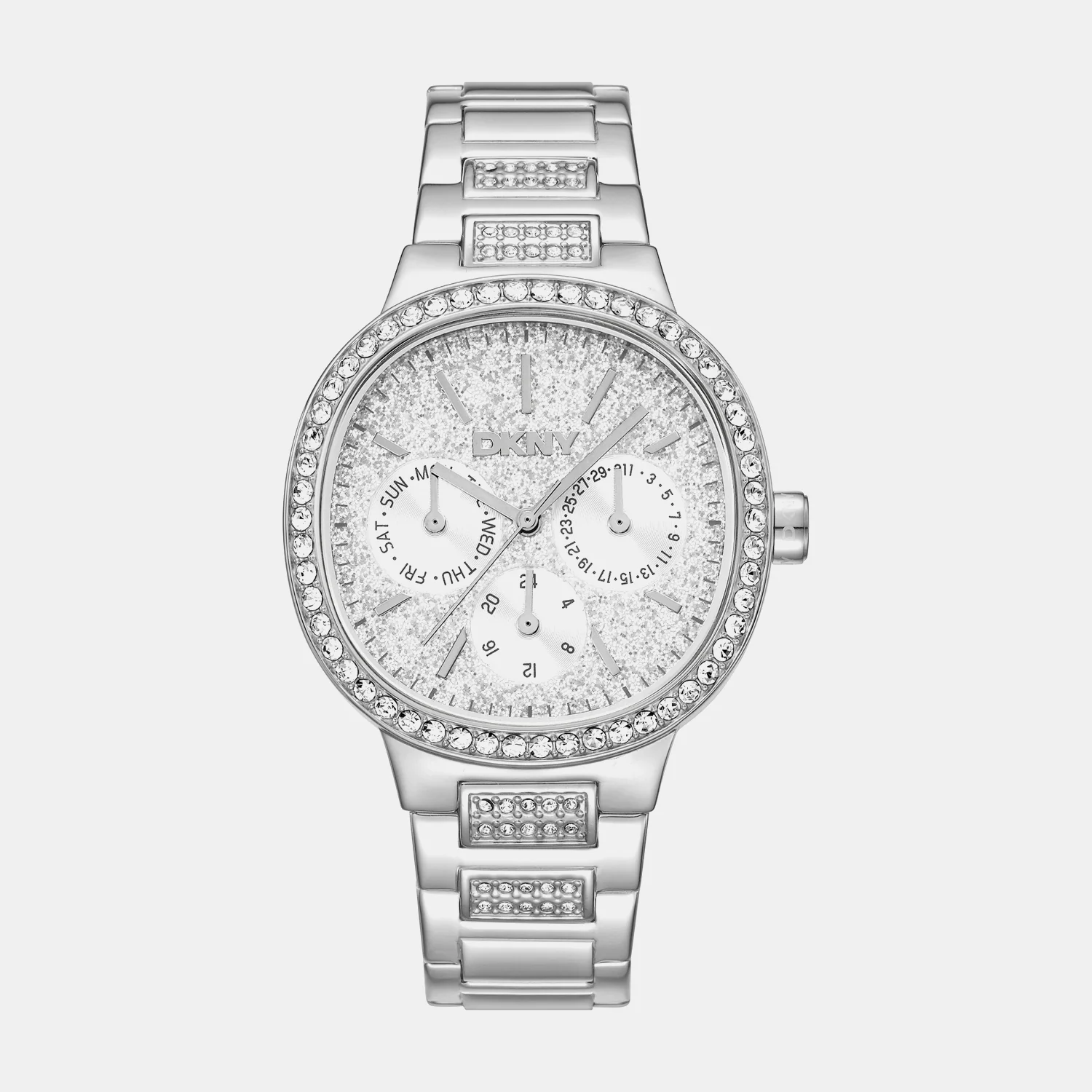 Evening Women Quartz Silver Dial Multi-Function Stainless Steel Watch DK1L084M0215