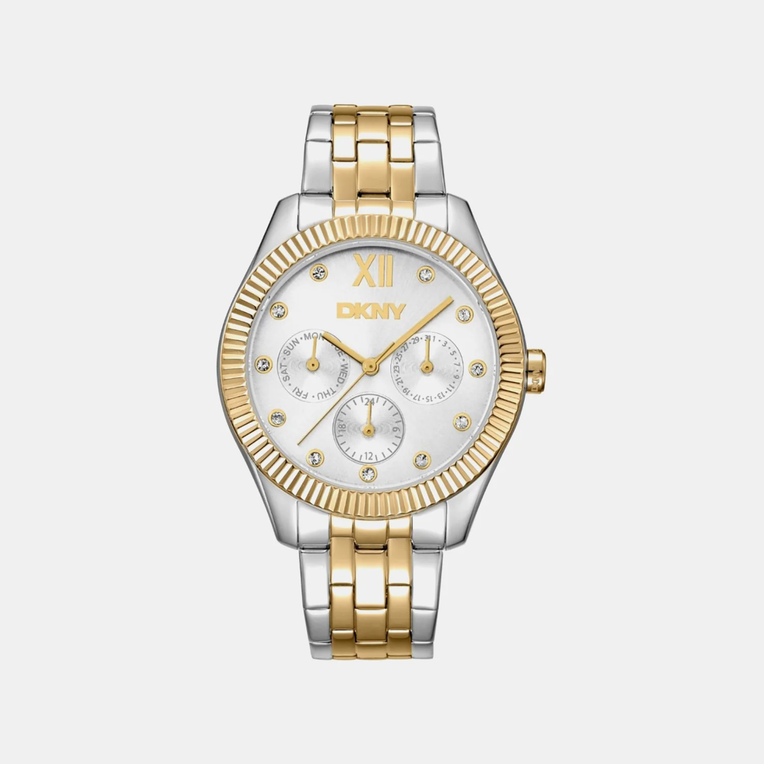 Everyday Women Quartz Silver Dial Multi-Function Stainless Steel Watch DK1L128M0085