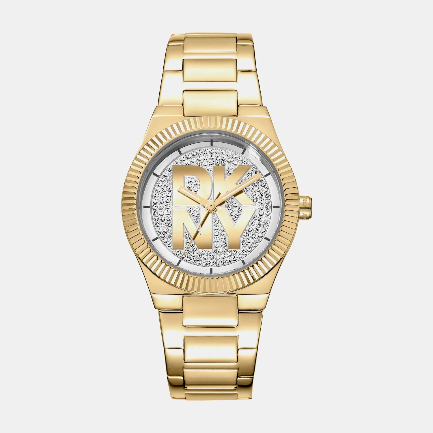 Logo Women Quartz Silver Dial Analog Stainless Steel Watch DK1L102M0225