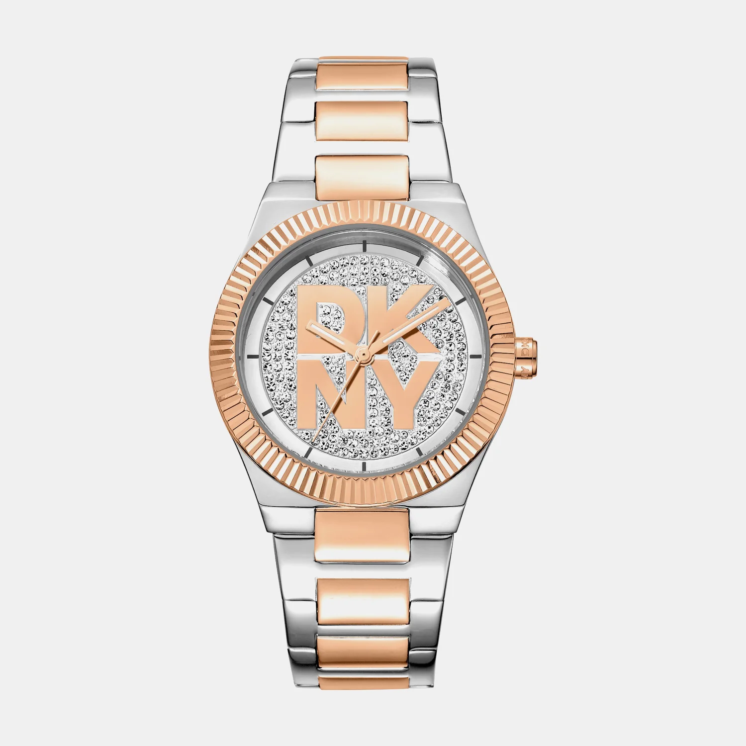 Logo Women Quartz Silver Dial Analog Stainless Steel Watch DK1L102M0255