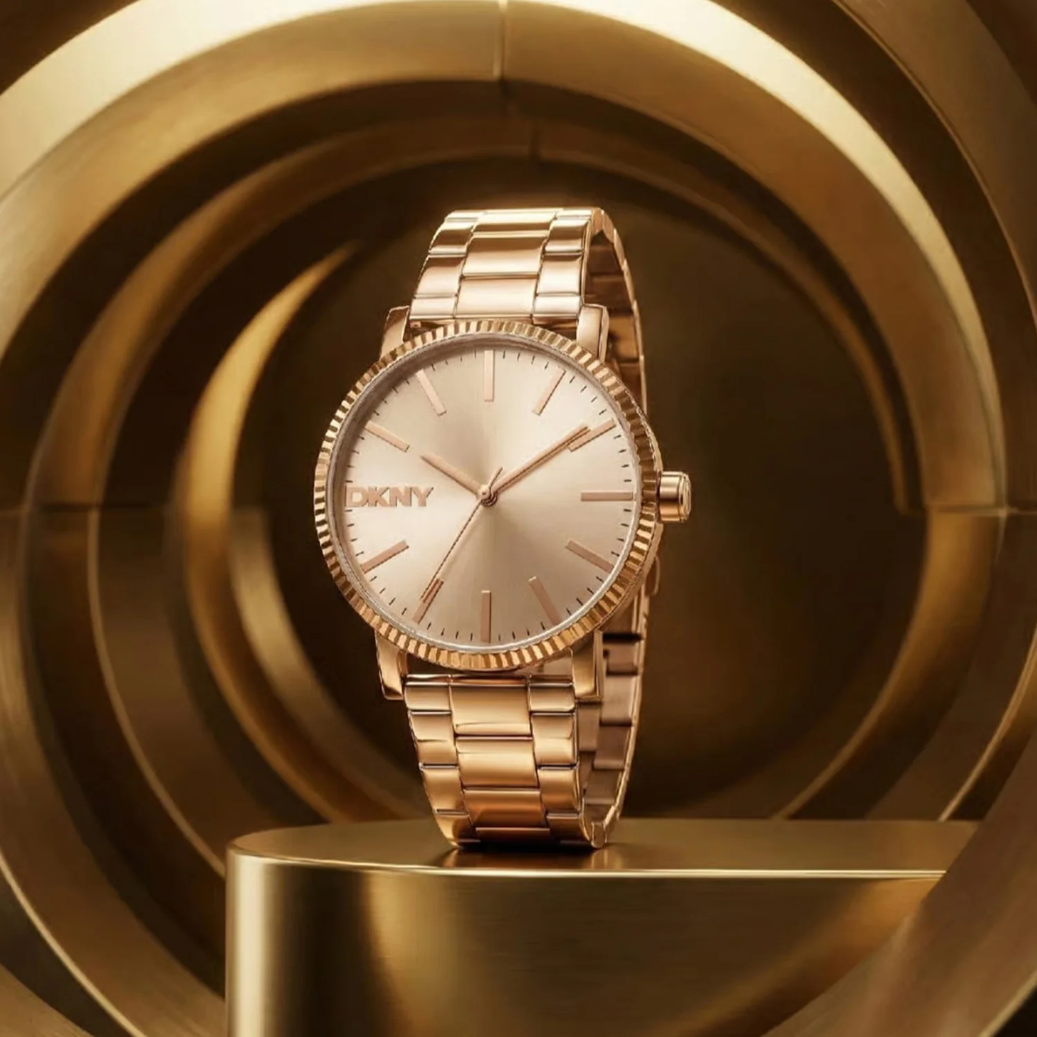Soho Midi Women Quartz Rose Gold Dial Analog Stainless Steel Watch DK1L036M0075 - Image 5