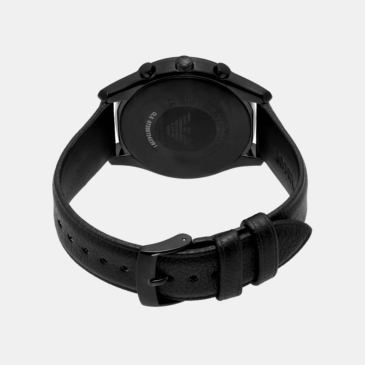 Antonio Men Quartz Black Dial Chronograph Leather Watch AR11583 - Image 6