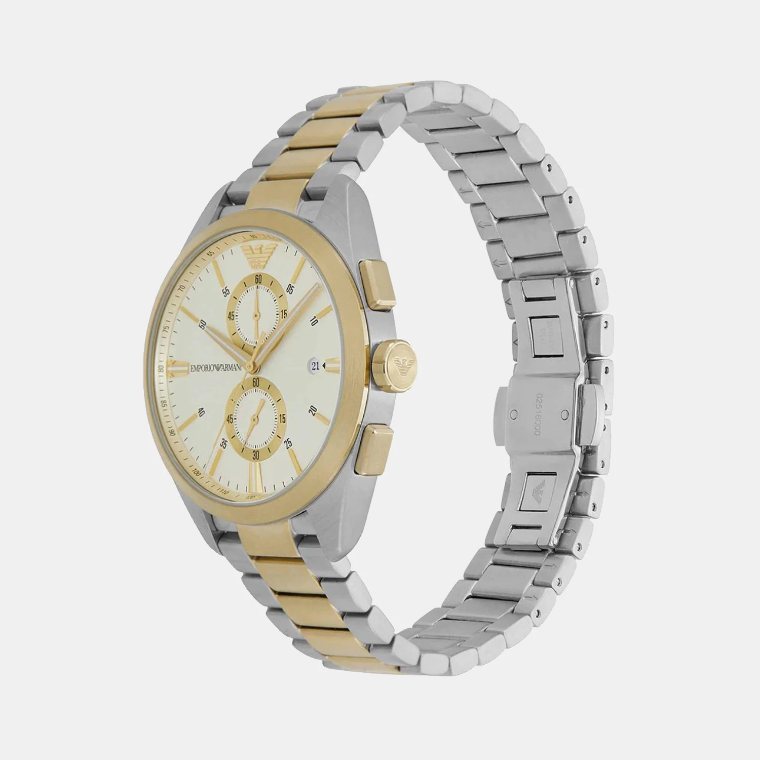 Claudio Men Quartz Cream Dial Chronograph Stainless Steel Watch AR11605 - Image 2