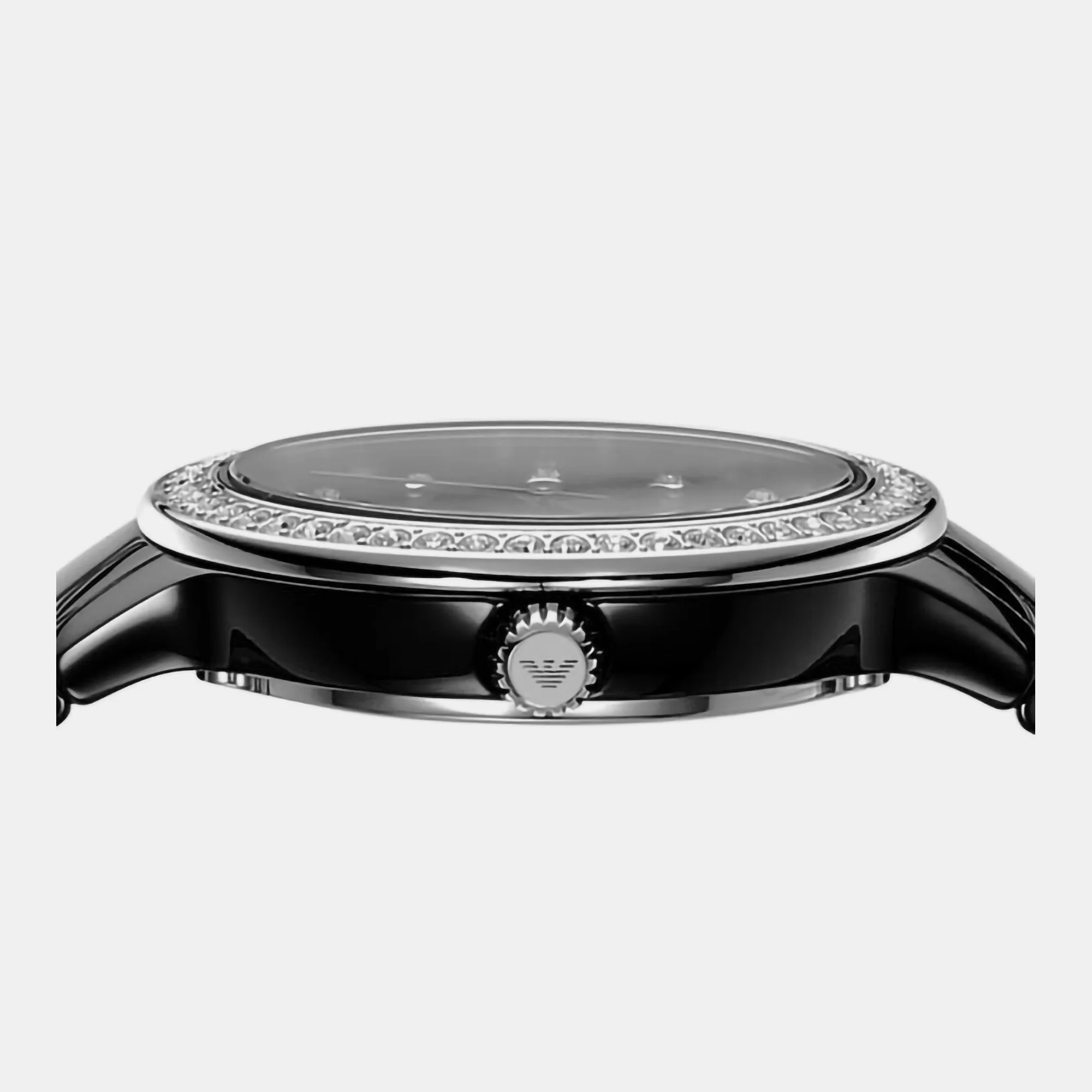 Cleo Women Quartz Black Dial Analog Ceramic Watch AR70008 - Image 4