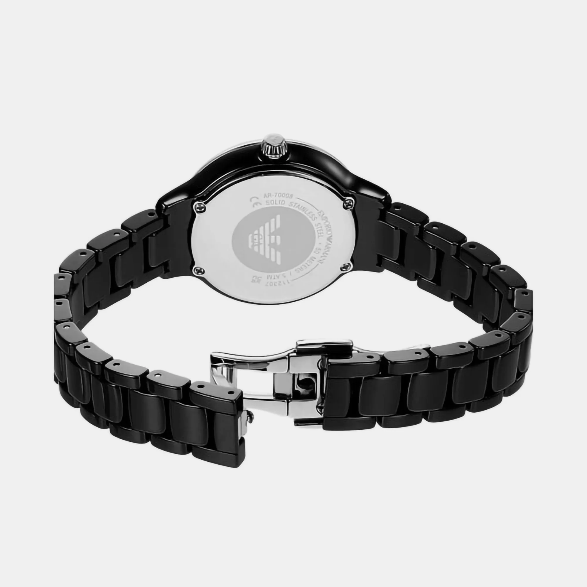 Cleo Women Quartz Black Dial Analog Ceramic Watch AR70008 - Image 5