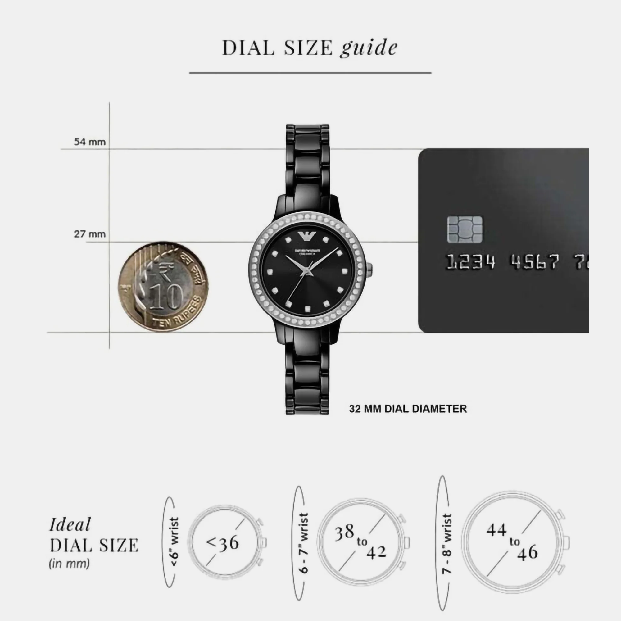 Cleo Women Quartz Black Dial Analog Ceramic Watch AR70008 - Image 8
