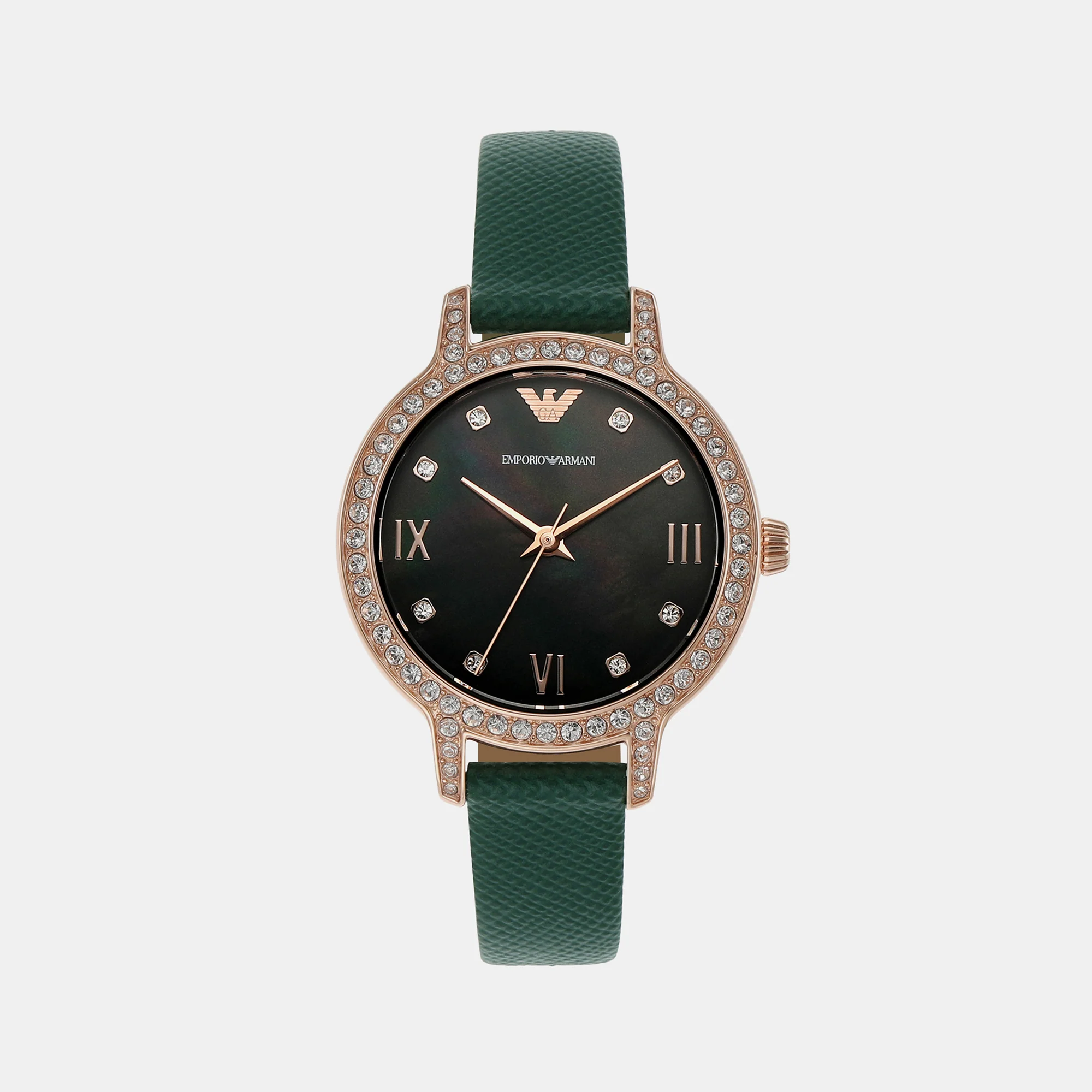 Cleo Women Quartz Green Dial Analog Leather Watch AR11577 - Image 2