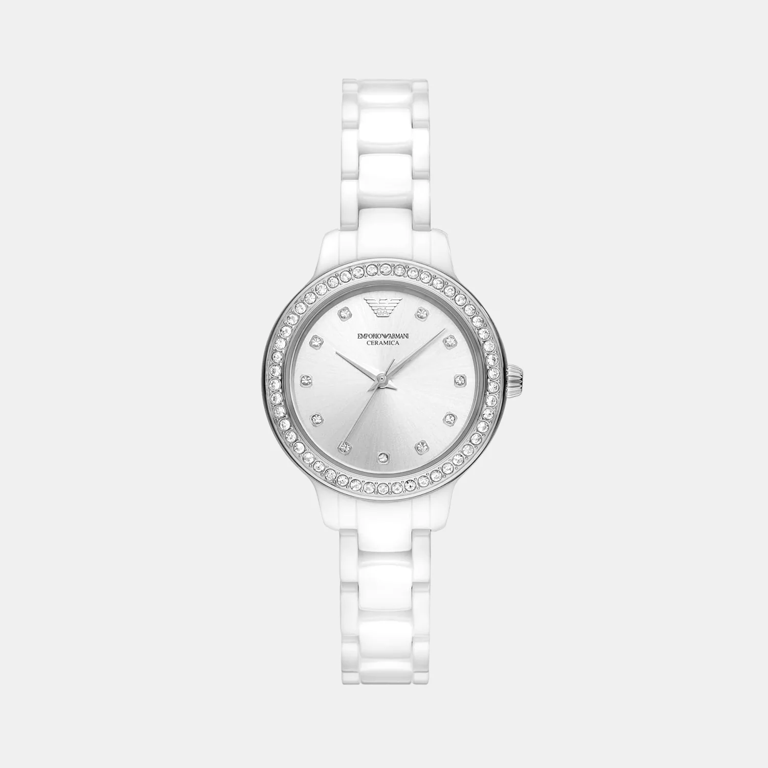 Cleo Women Quartz Silver Dial Analog Ceramic Watch AR70013 - Image 2