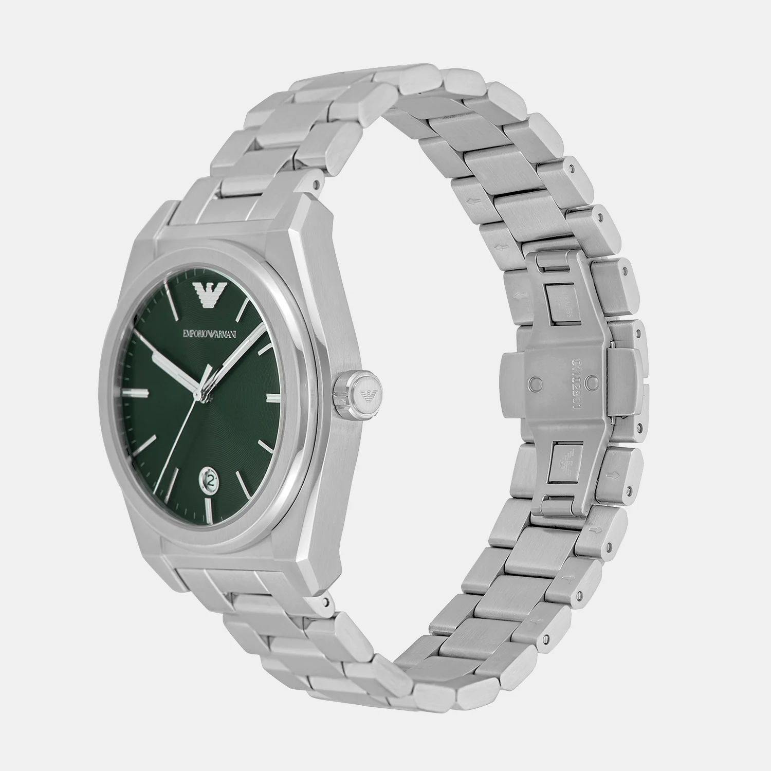 Federico Men Quartz Green Dial Analog Stainless Steel Watch AR11621 - Image 6