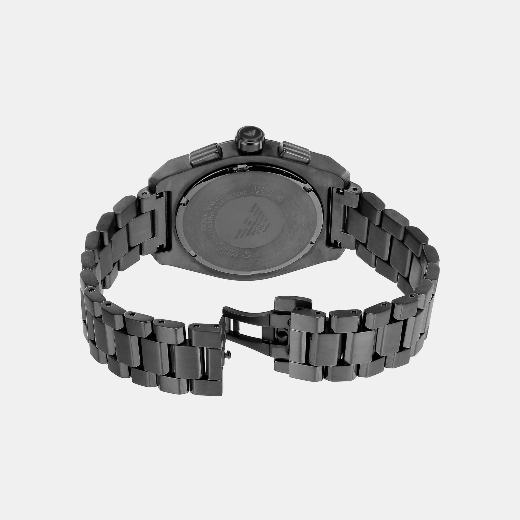 Federico Men Quartz Grey Dial Chronograph Stainless Steel Watch AR11561 - Image 5