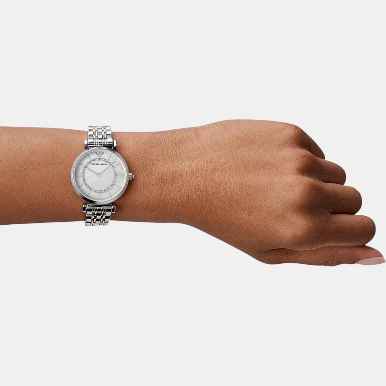 Gianni T-Bar Women Quartz Mother Of Pearl Dial Analog Stainless Steel Watch AR1908 - Image 4