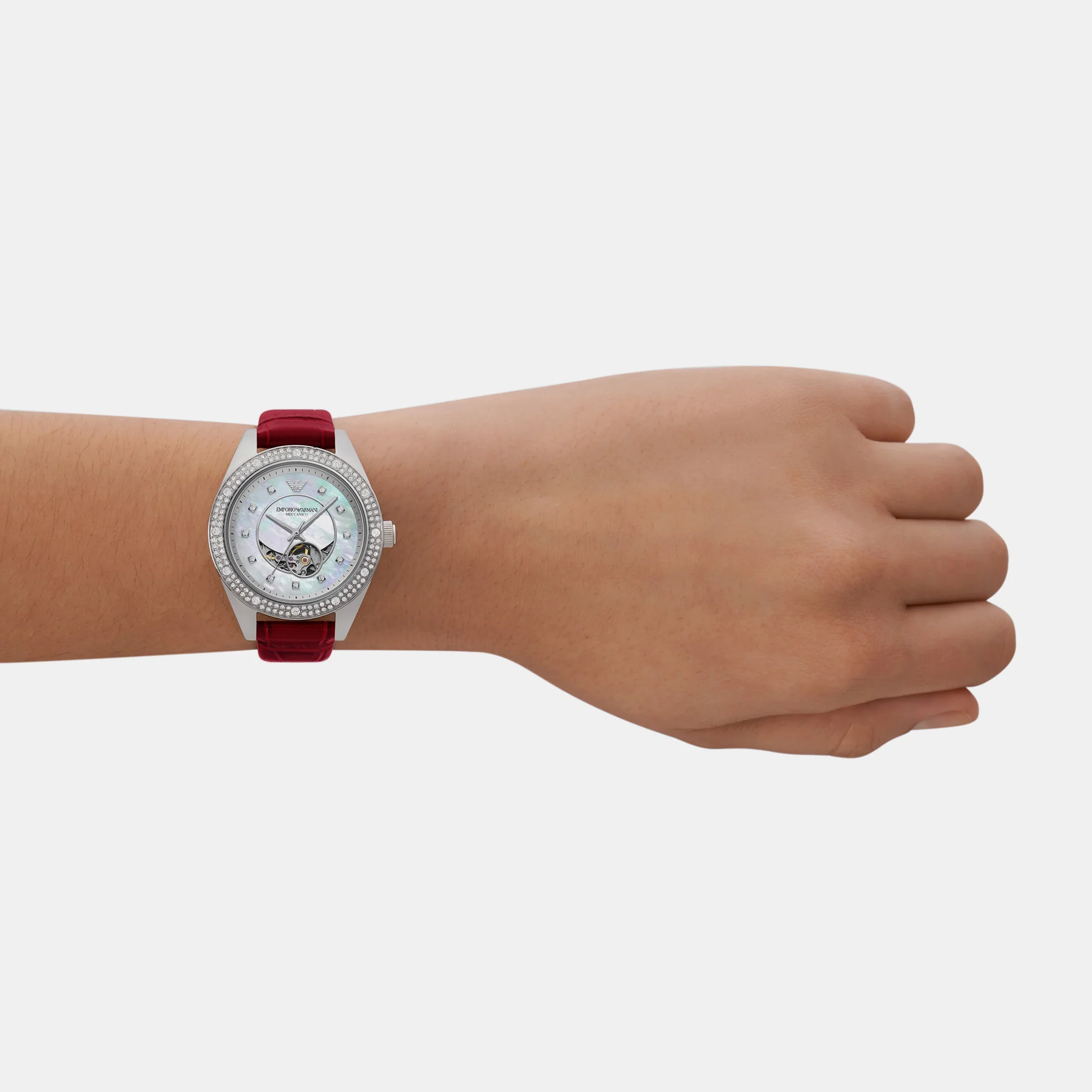 Leo Women Automatic Silver Dial Analog Leather Watch AR60075 - Image 7