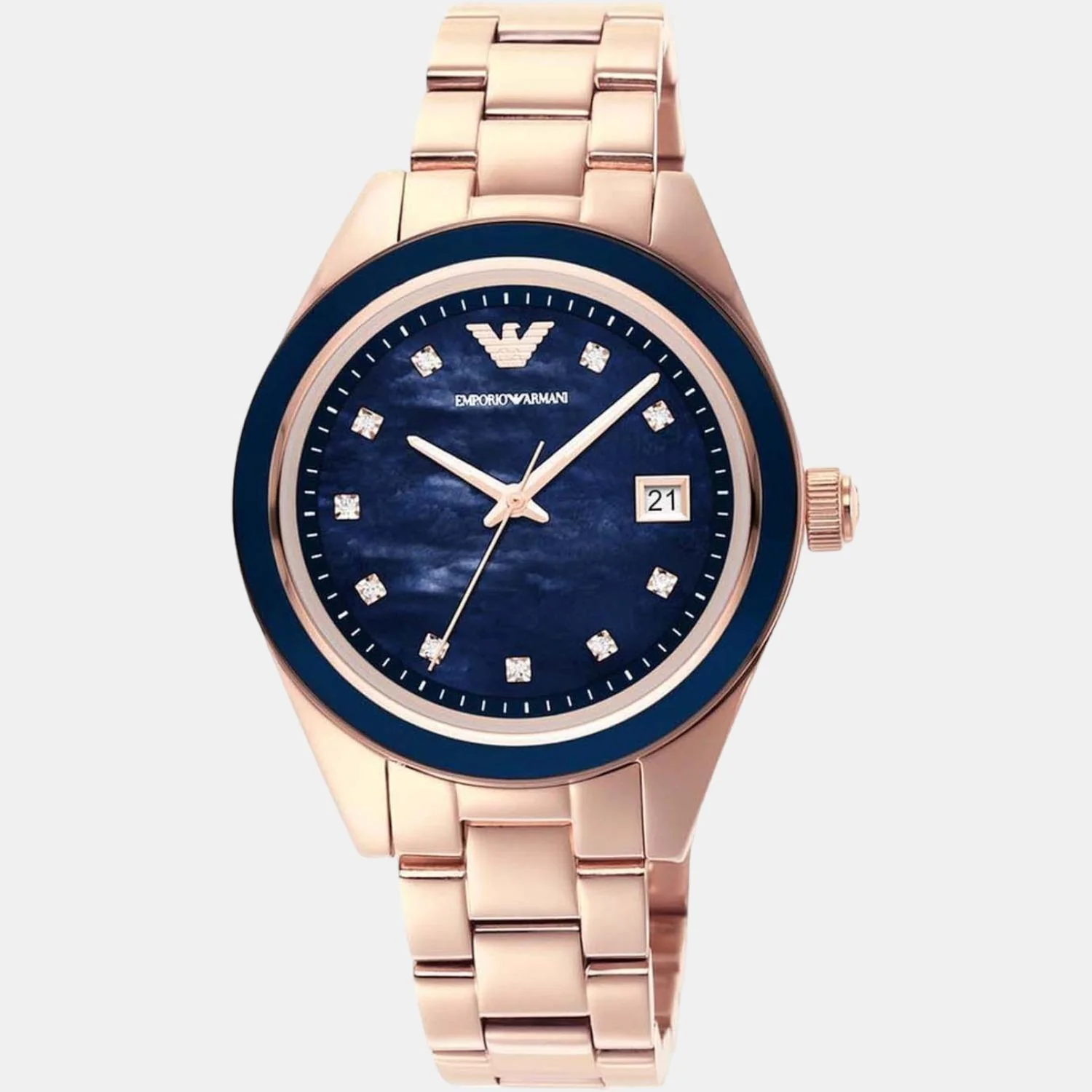Leo Women Quartz Blue Dial Analog Stainless Steel Watch AR11449 - Image 3