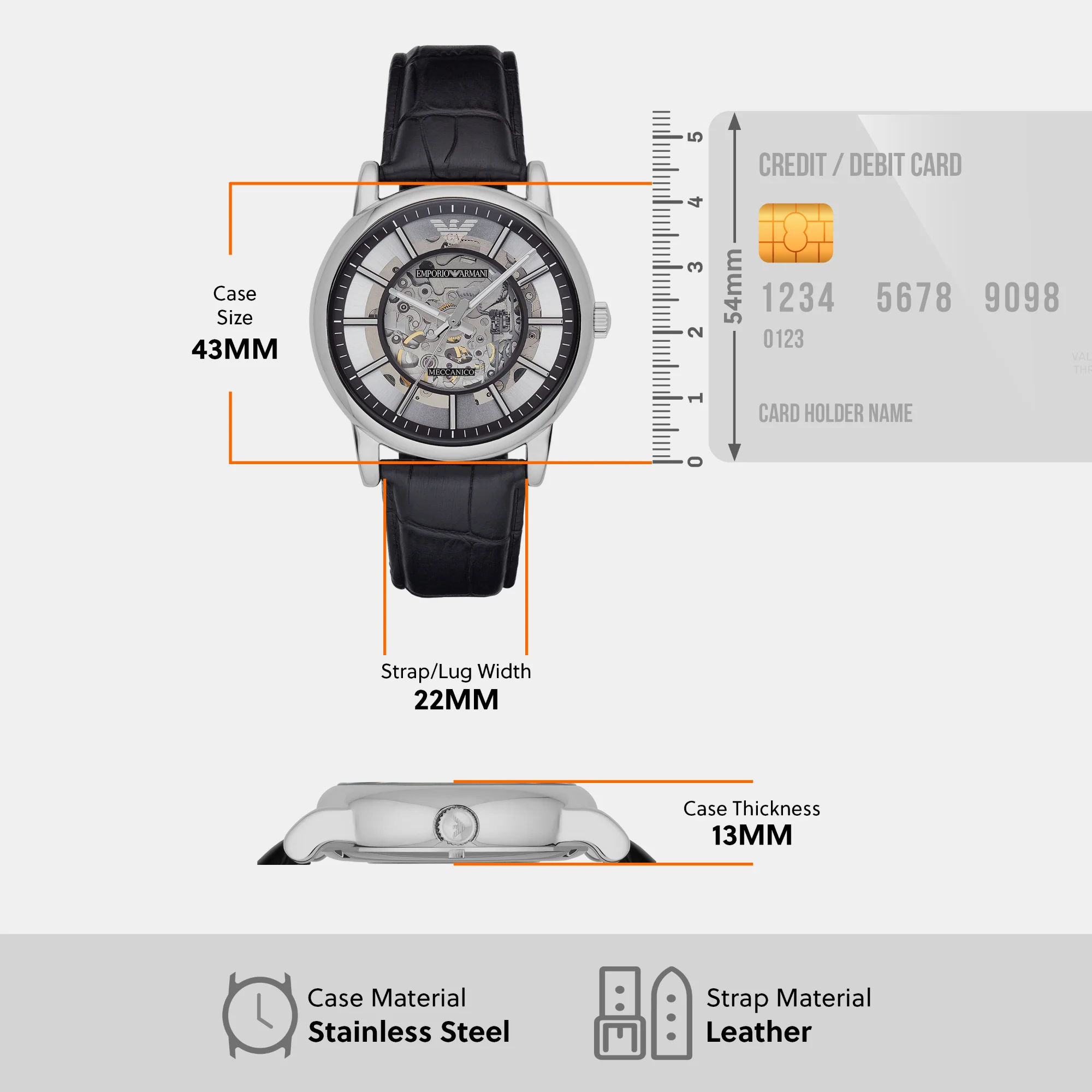 Luigi Men Automatic Grey Dial Analog Leather Watch AR1981 - Image 6