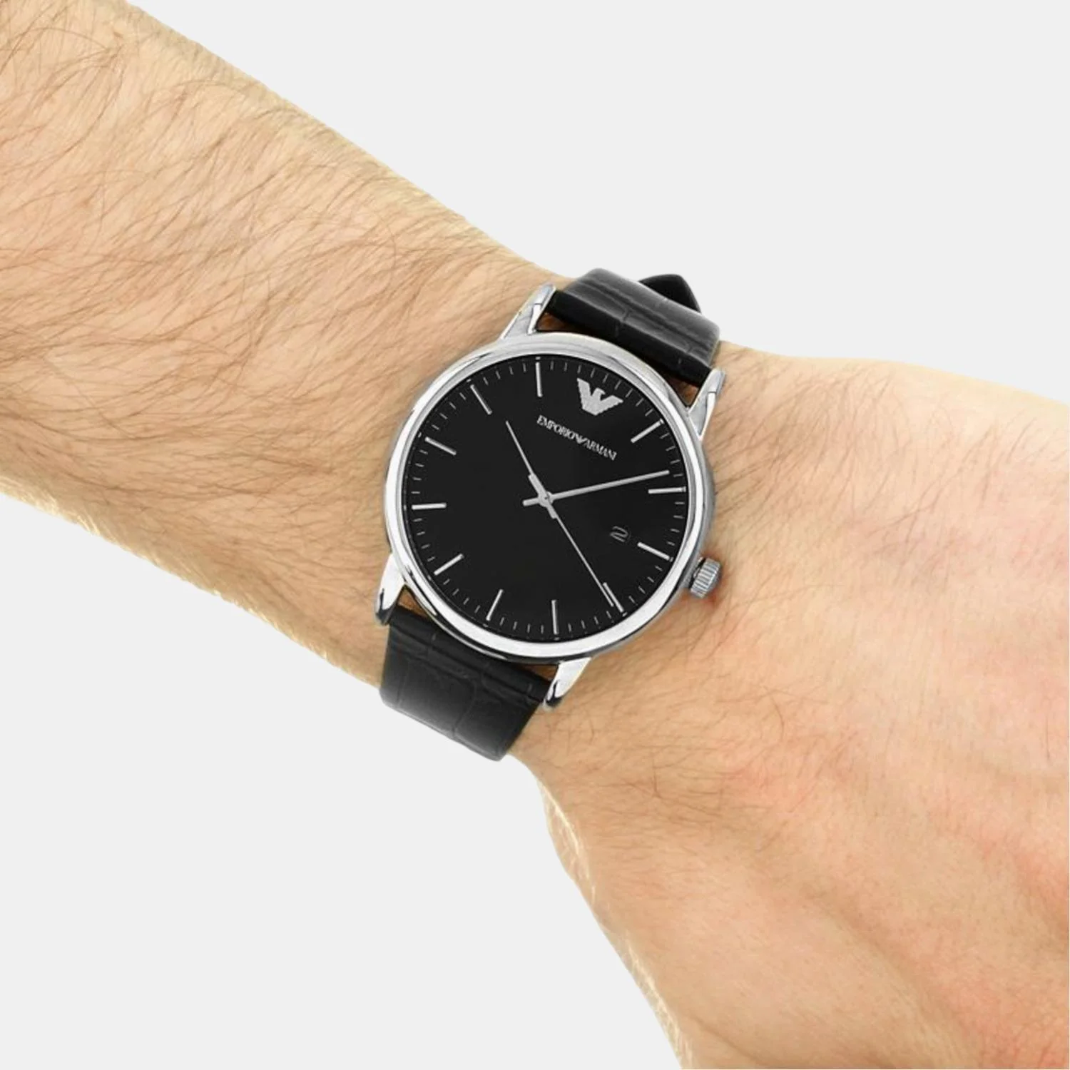 Luigi Men Quartz Black Dial Analog Leather Watch AR2500 - Image 2