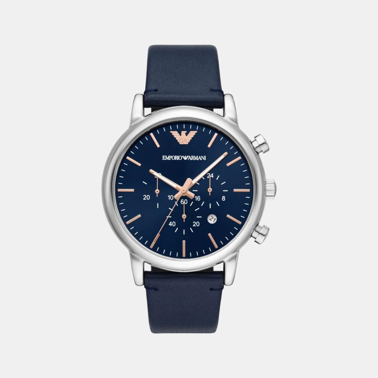 Luigi Men Quartz Blue Dial Chronograph Leather Watch AR11451