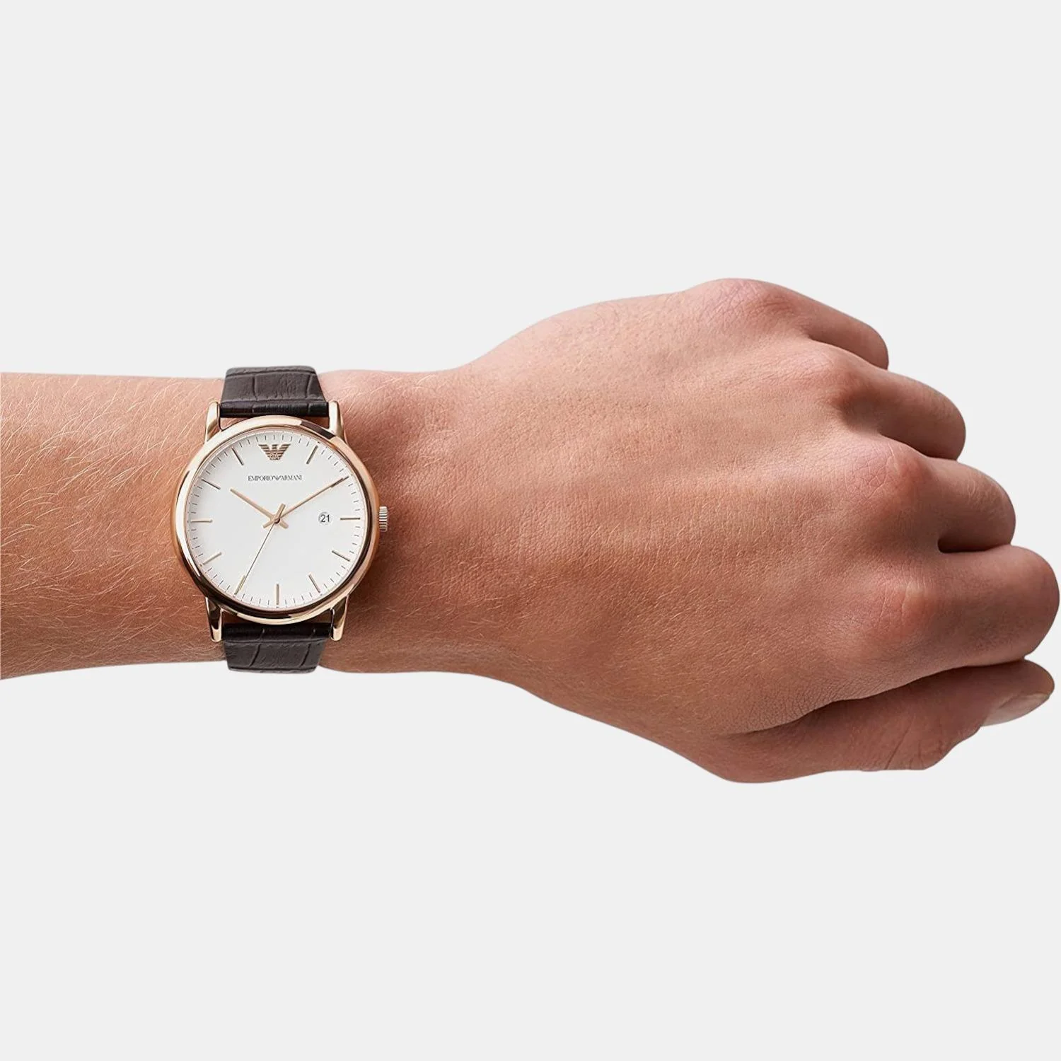 Luigi Men Quartz White Dial Analog Leather Watch AR2502 - Image 6