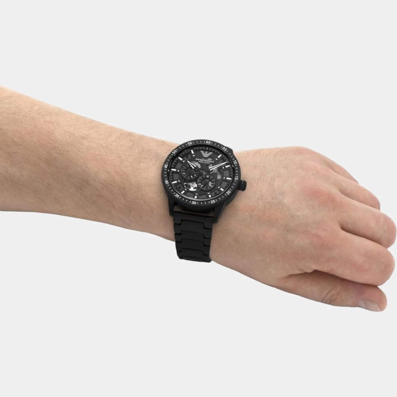 Mario Men Automatic Black Dial Chronograph Stainless Steel Watch AR60054 - Image 8