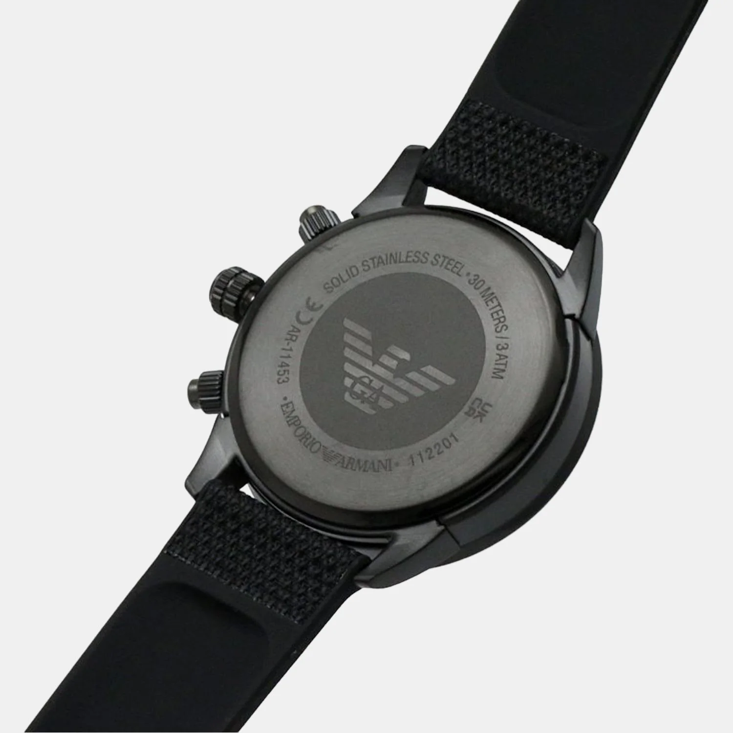 Mario Men Quartz Black Dial Chronograph Fabric Watch AR11453 - Image 5