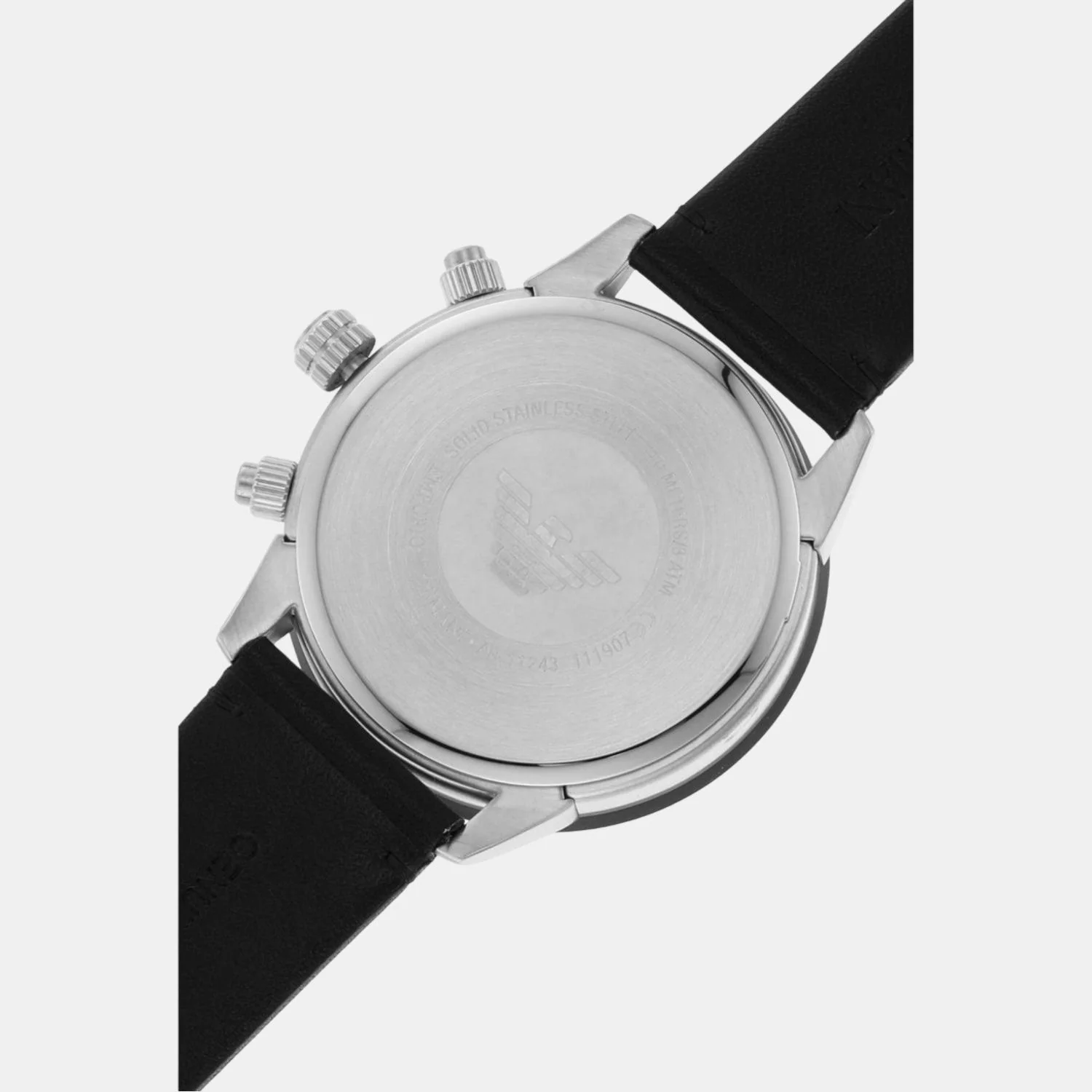 Mario Men Quartz Black Dial Chronograph Leather Watch AR11243 - Image 8