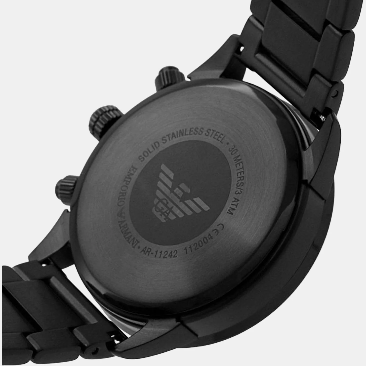 Mario Men Quartz Black Dial Chronograph Stainless Steel Watch AR11242 - Image 5