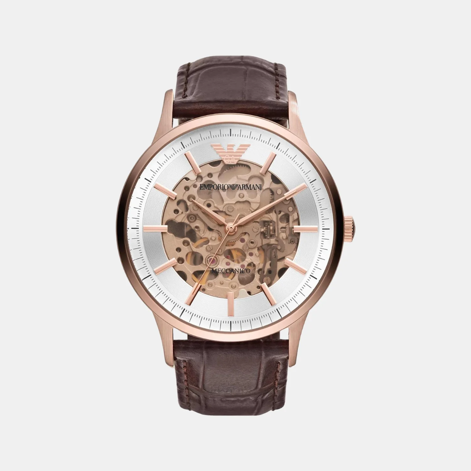 Men Automatic Silver Dial Analog Leather Watch AR60039