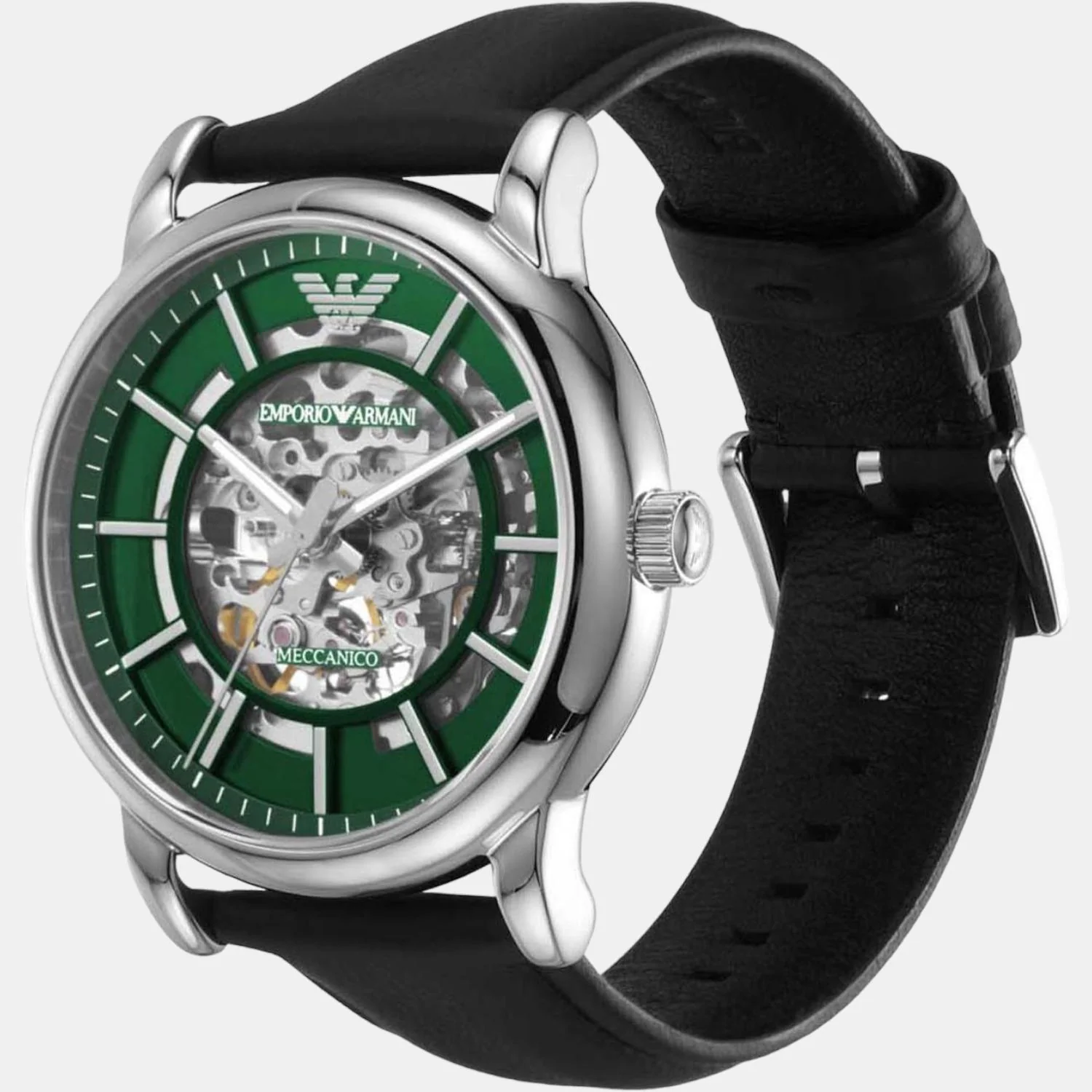 Men Automatic Silver Dial Analog Leather Watch AR60068 - Image 4