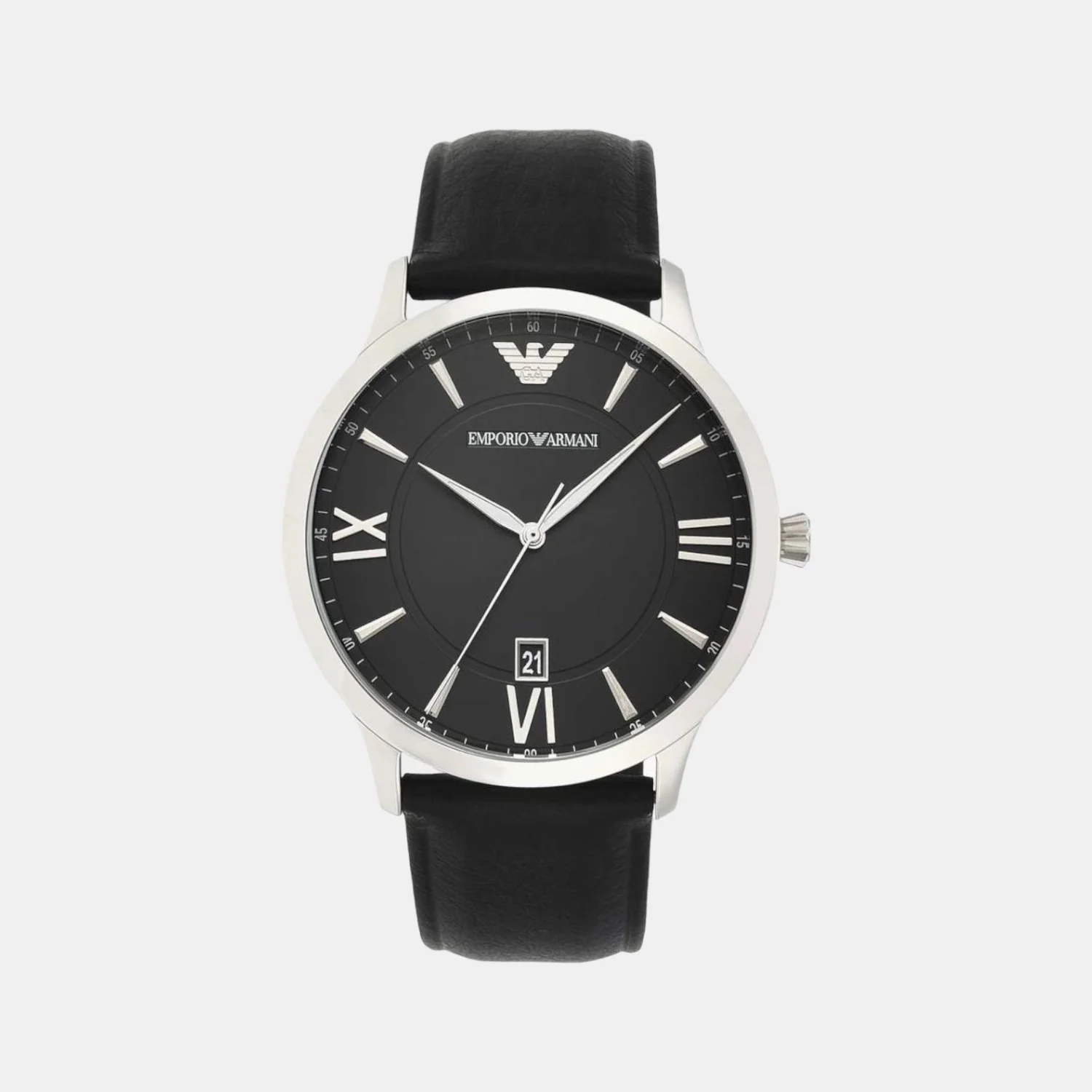 Men Quartz Black Dial Analog Leather Watch AR11210