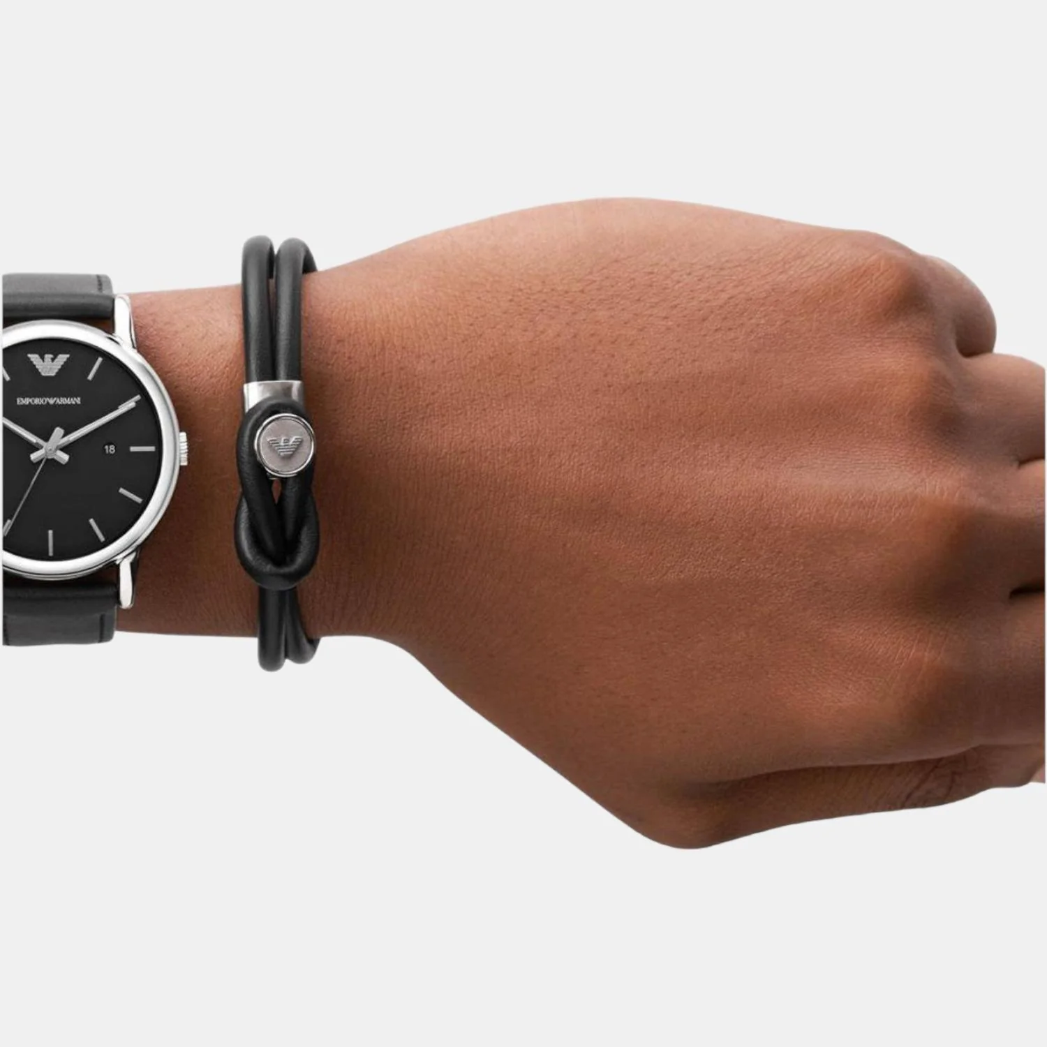 Men Quartz Black Dial Analog Leather Watch AR80059 - Image 8