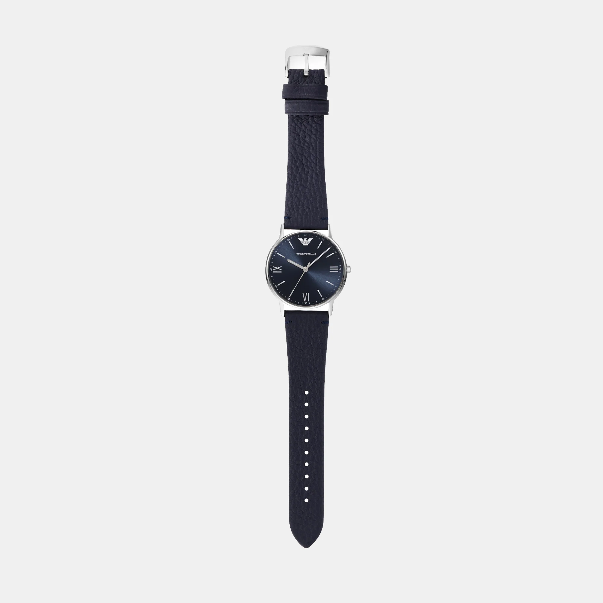 Men Quartz Blue Dial Analog Leather Watch AR11012 - Image 8
