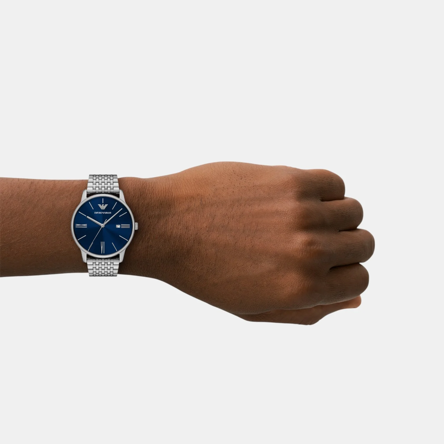 Men Quartz Blue Dial Analog Stainless Steel Watch AR11674 - Image 4