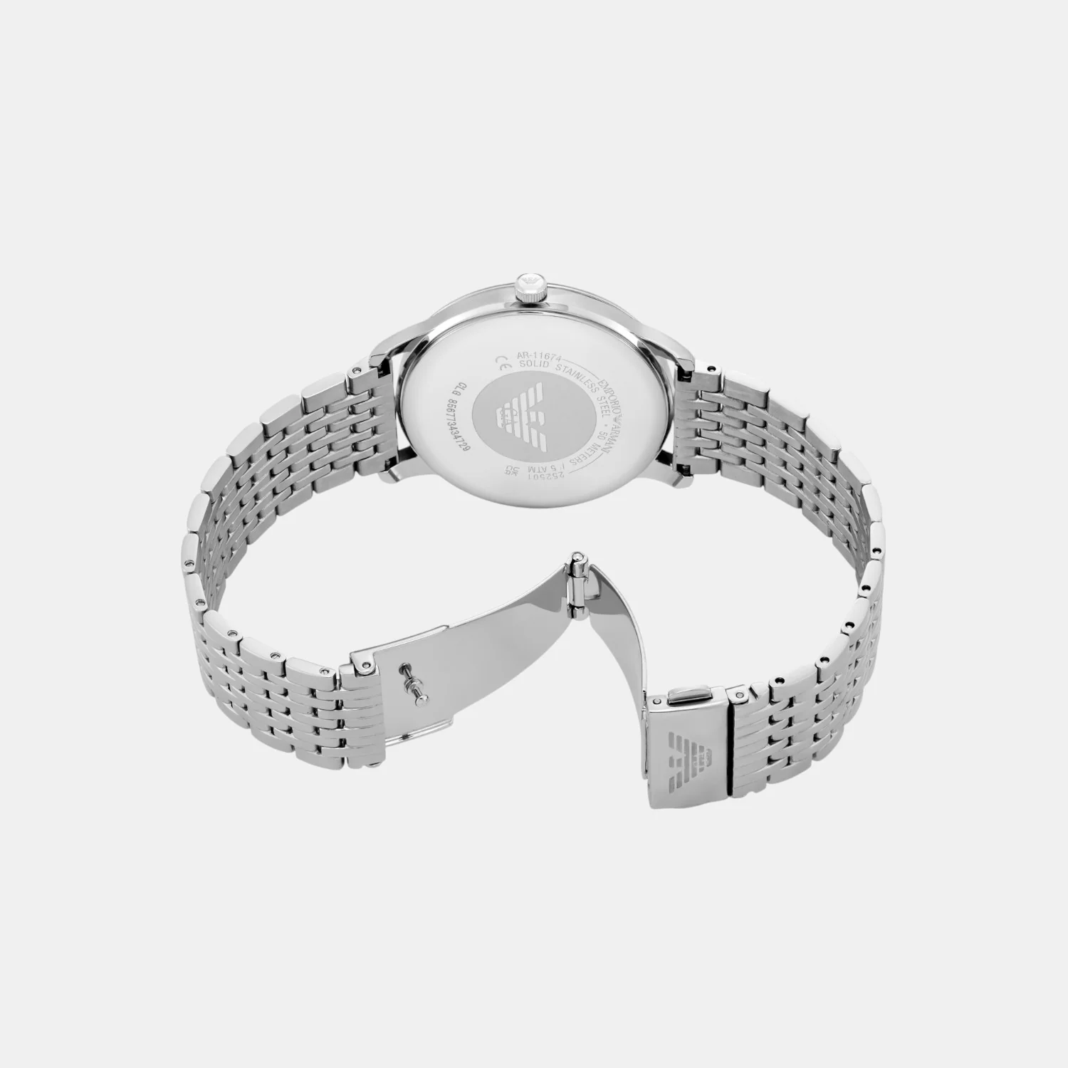 Men Quartz Blue Dial Analog Stainless Steel Watch AR11674 - Image 6