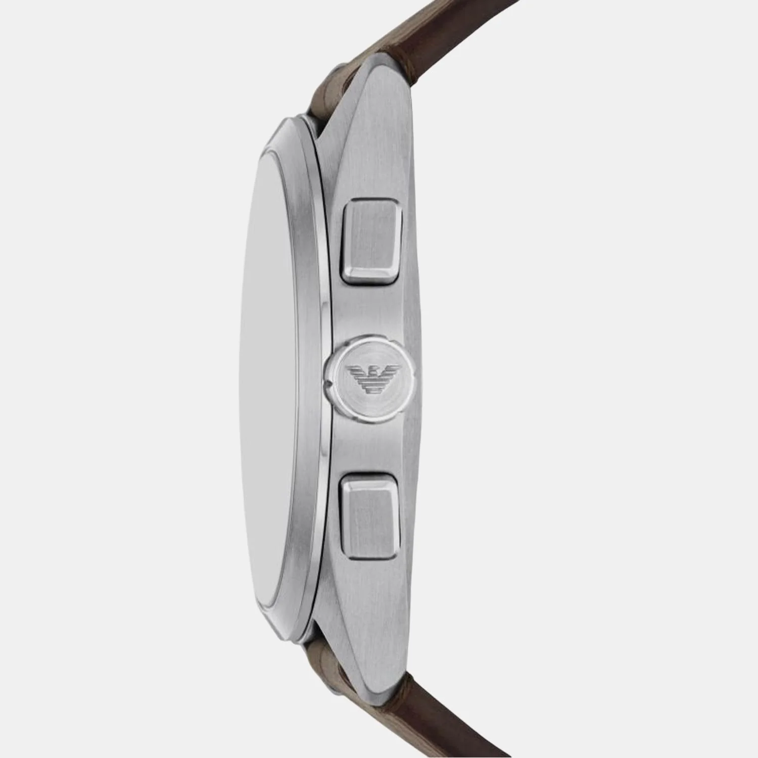 Men Quartz Brown Dial Chronograph Leather Watch AR11482 - Image 3