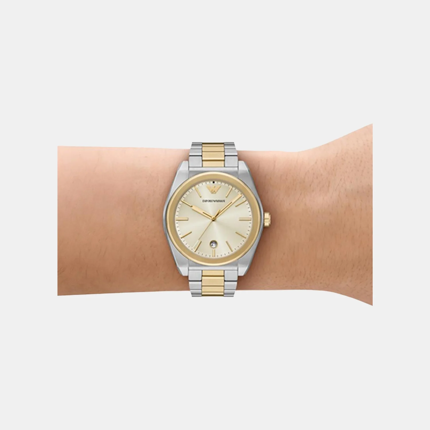 Men Quartz Cream Dial Analog Stainless Steel Watch AR11716 - Image 5