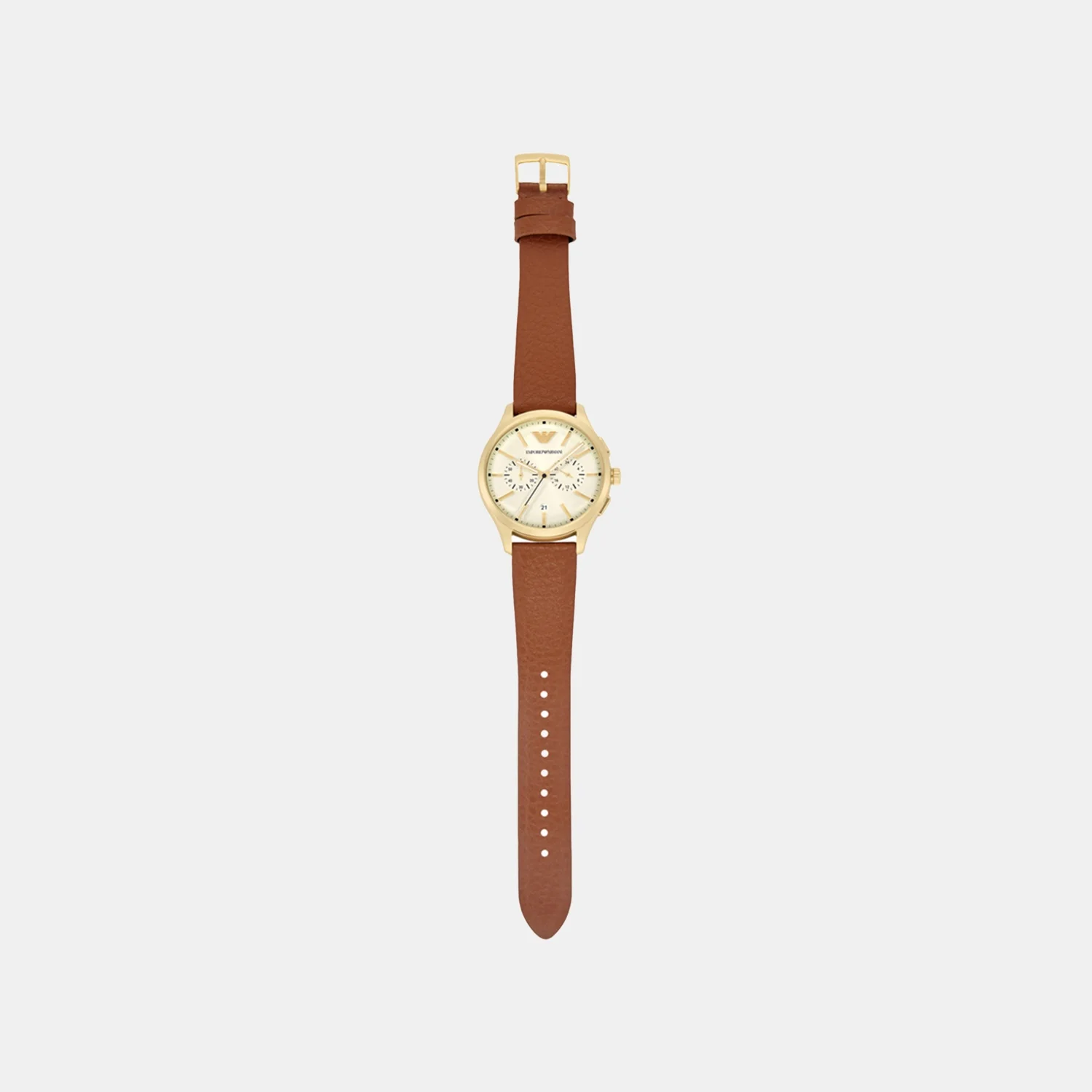 Men Quartz Cream Dial Chronograph Rubber Watch AR11714 - Image 3