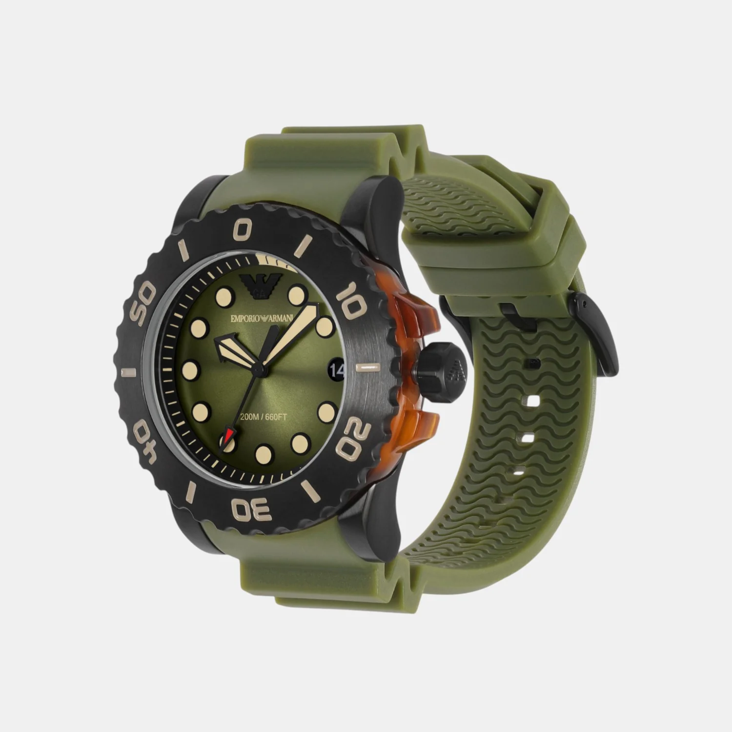 Men Quartz Green Dial Analog Polyester Watch AR11540 - Image 4
