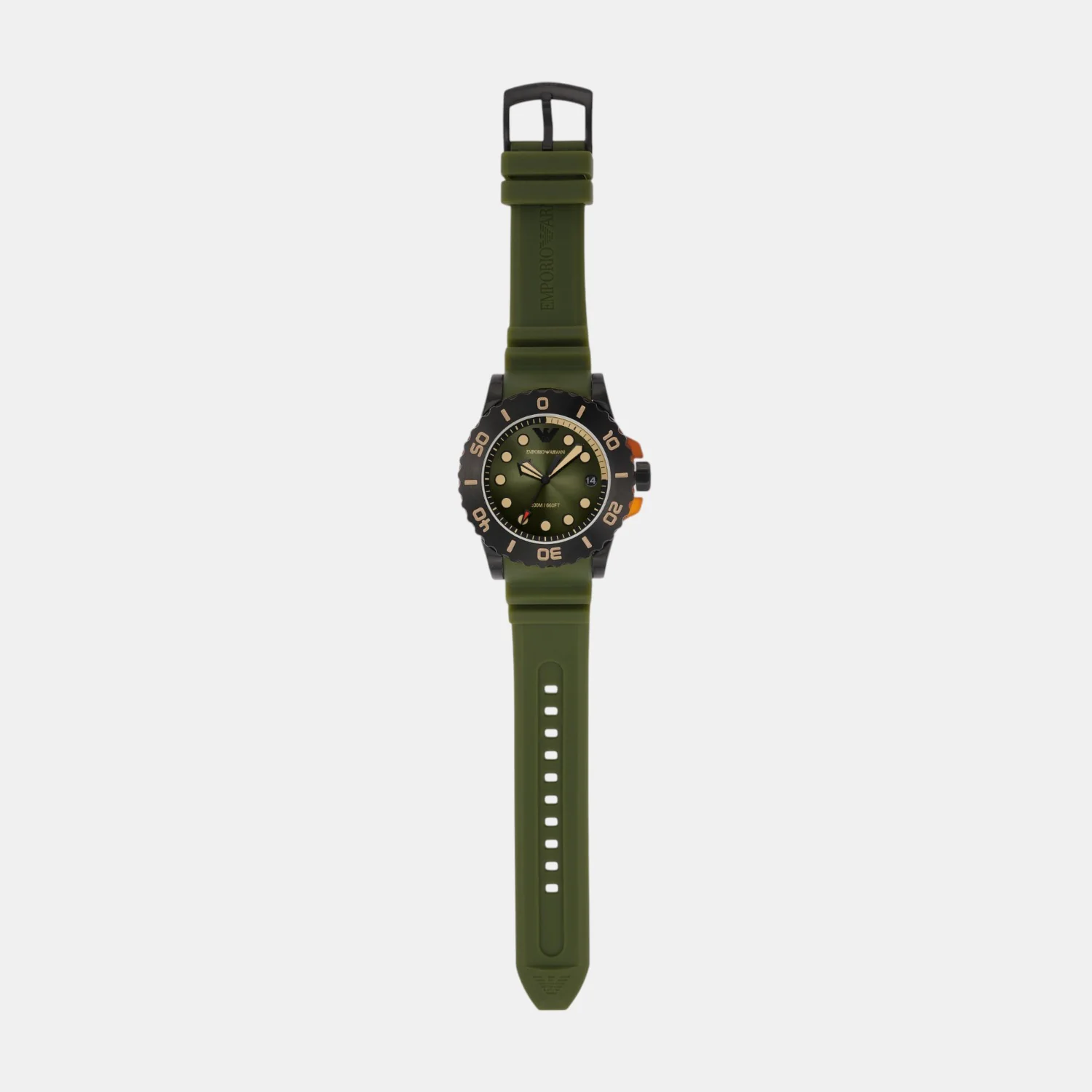 Men Quartz Green Dial Analog Polyester Watch AR11540 - Image 8