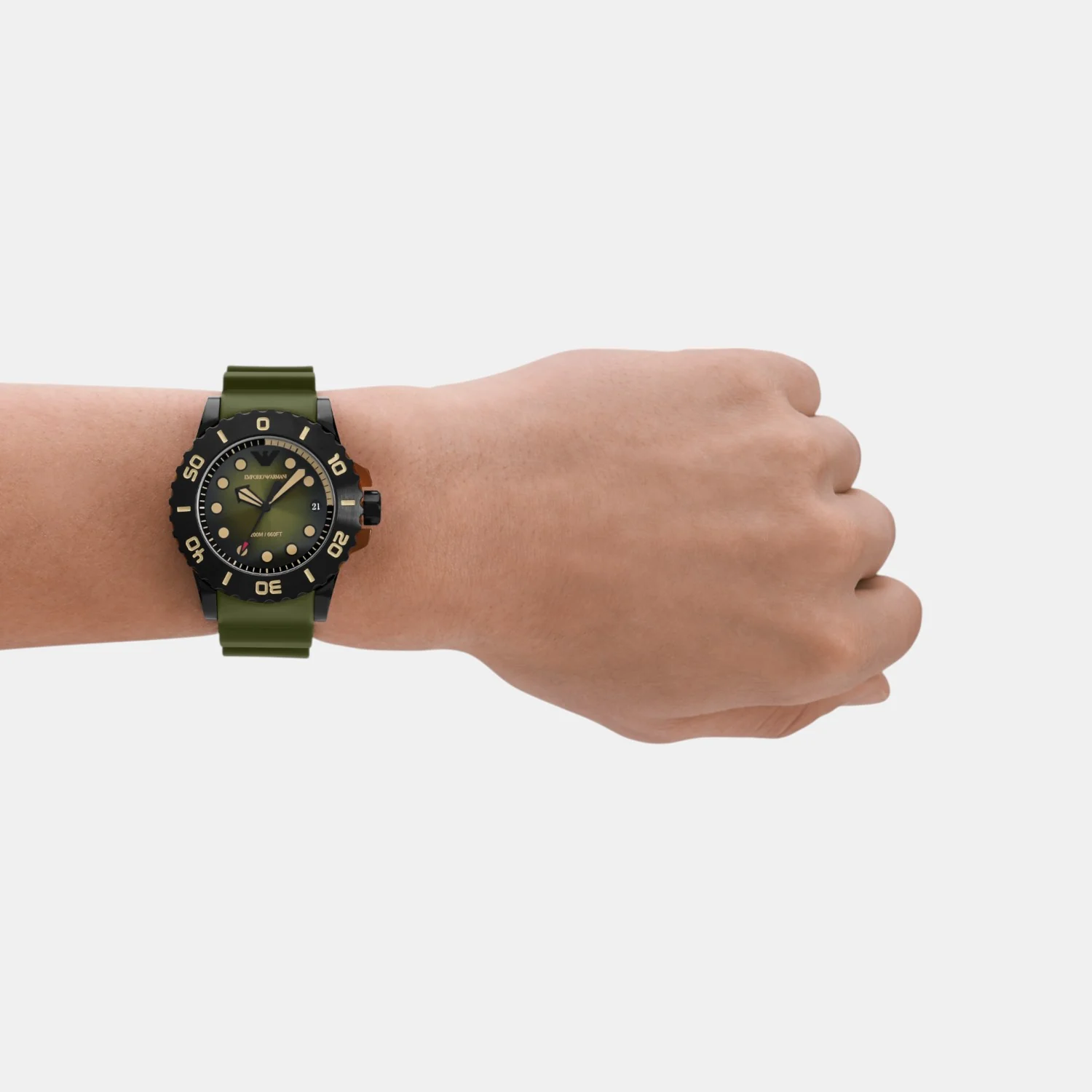 Men Quartz Green Dial Analog Polyester Watch AR11540 - Image 9