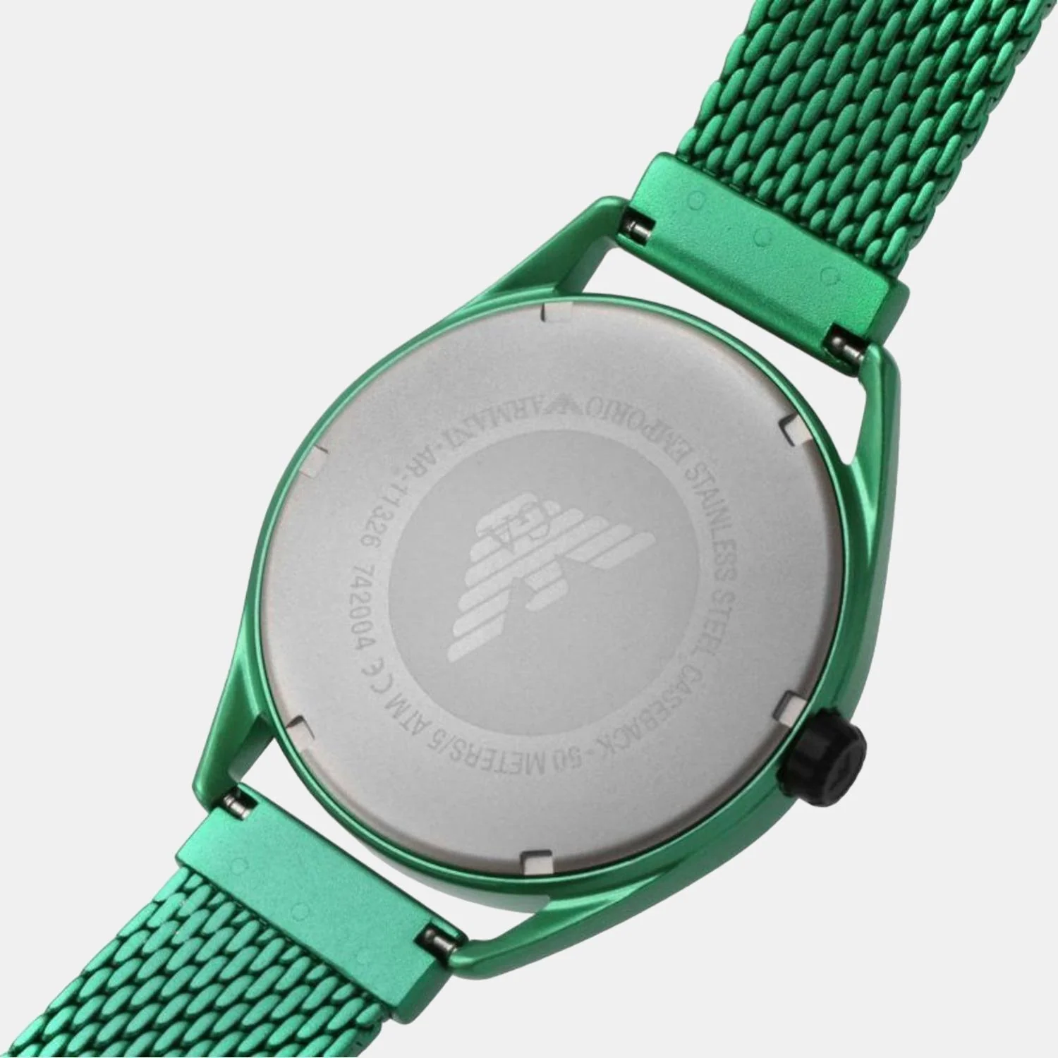 Men Quartz Green Dial Analog Stainless Steel Watch AR11326 - Image 6
