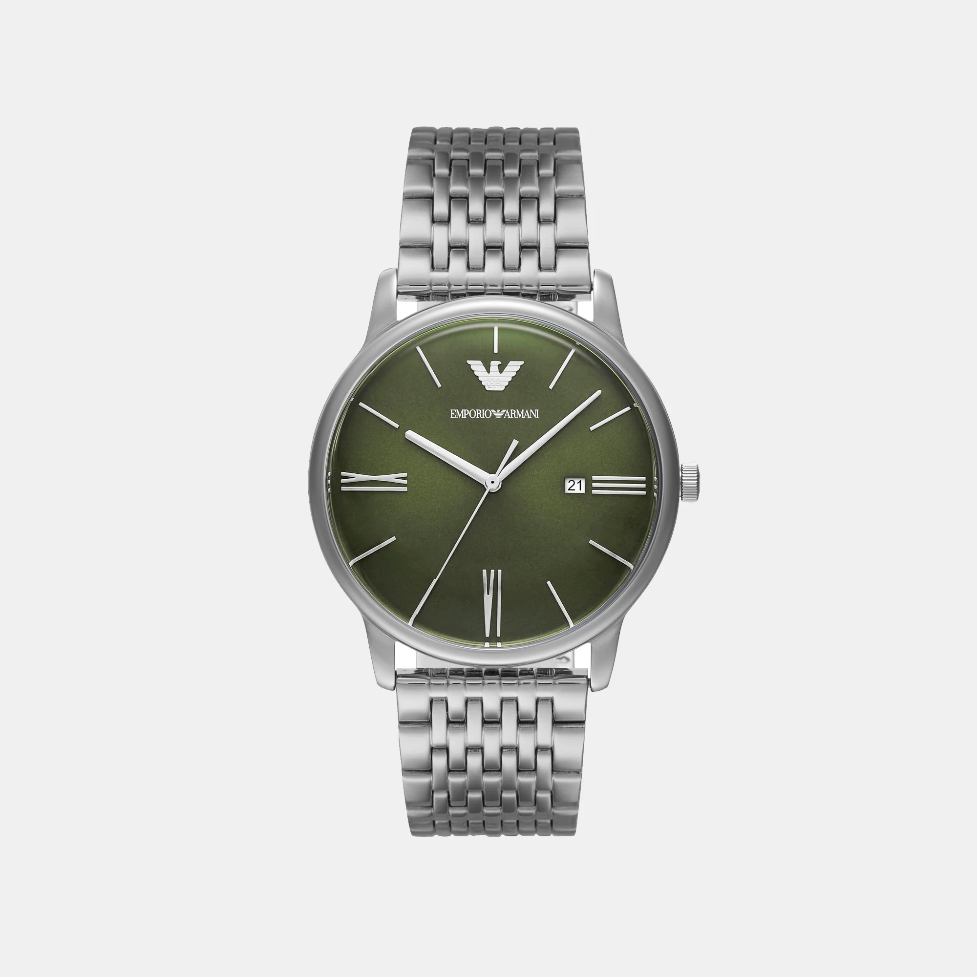 Men Quartz Green Dial Analog Stainless Steel Watch AR11644 - Image 2