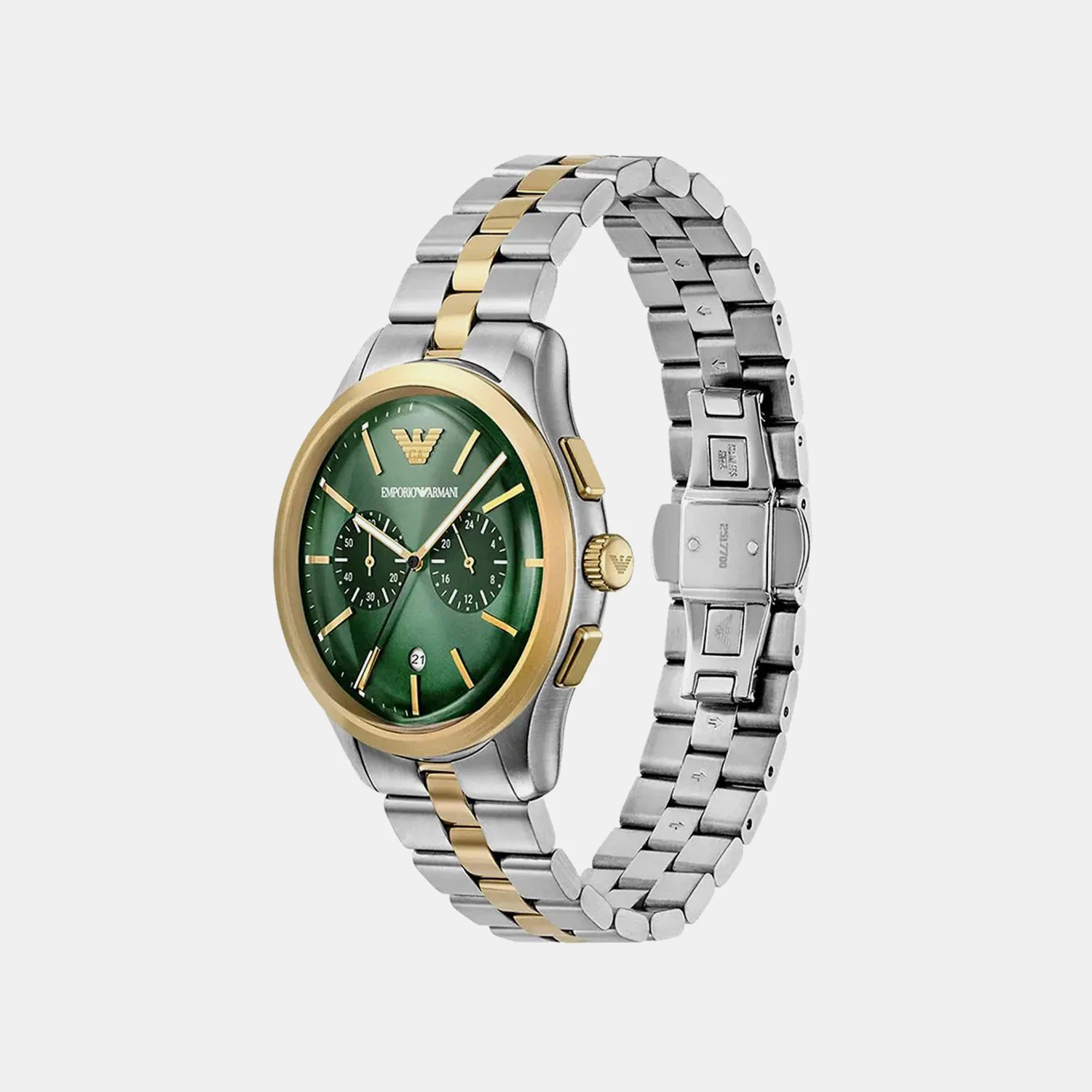Men Quartz Green Dial Analog Stainless Steel Watch AR11692 - Image 2