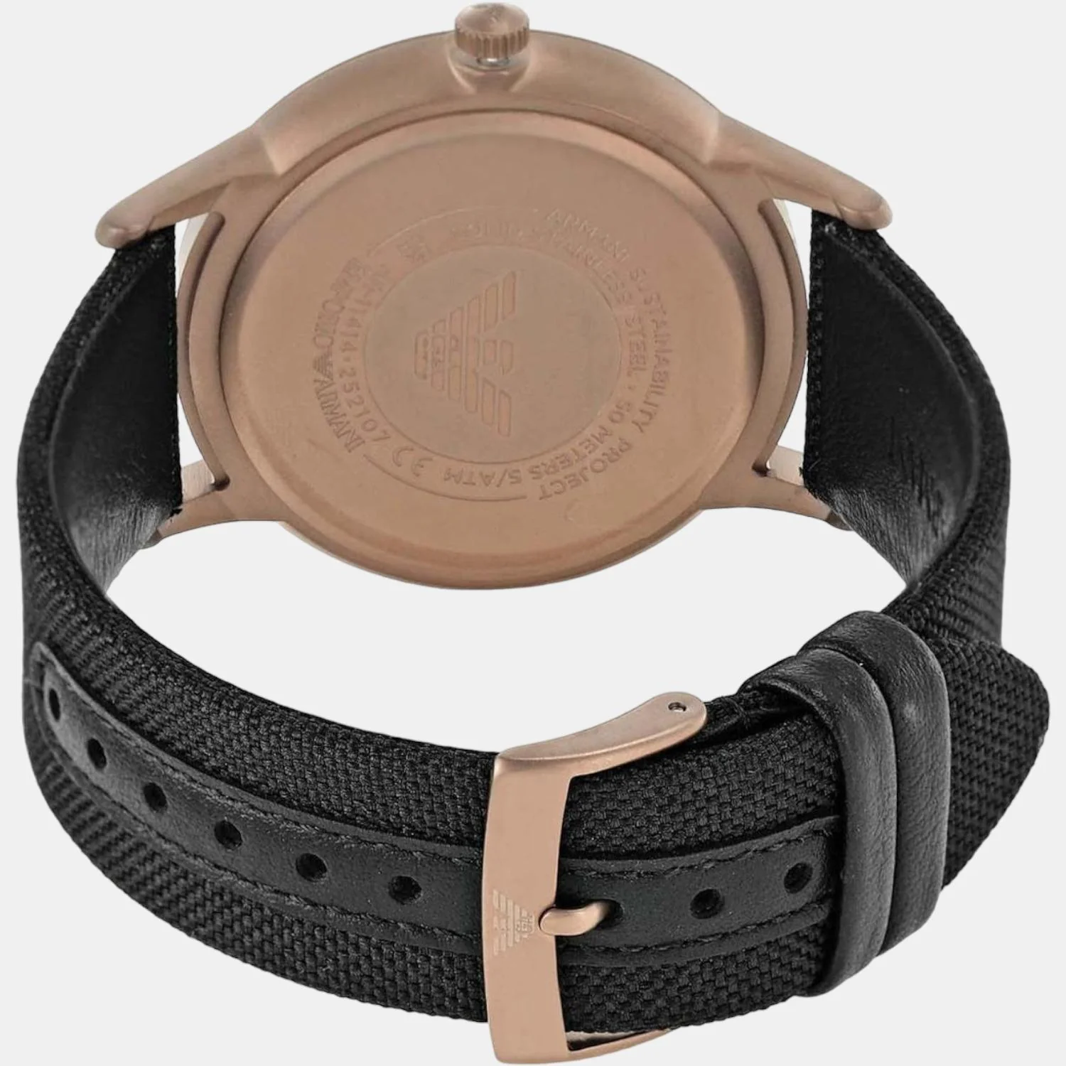 Men Quartz Grey Dial Analog Leather Watch AR11414 - Image 2