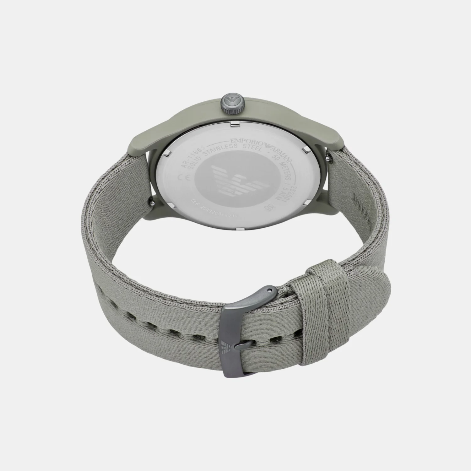 Men Quartz Grey Dial Analog Fabric Watch AR11653 - Image 6