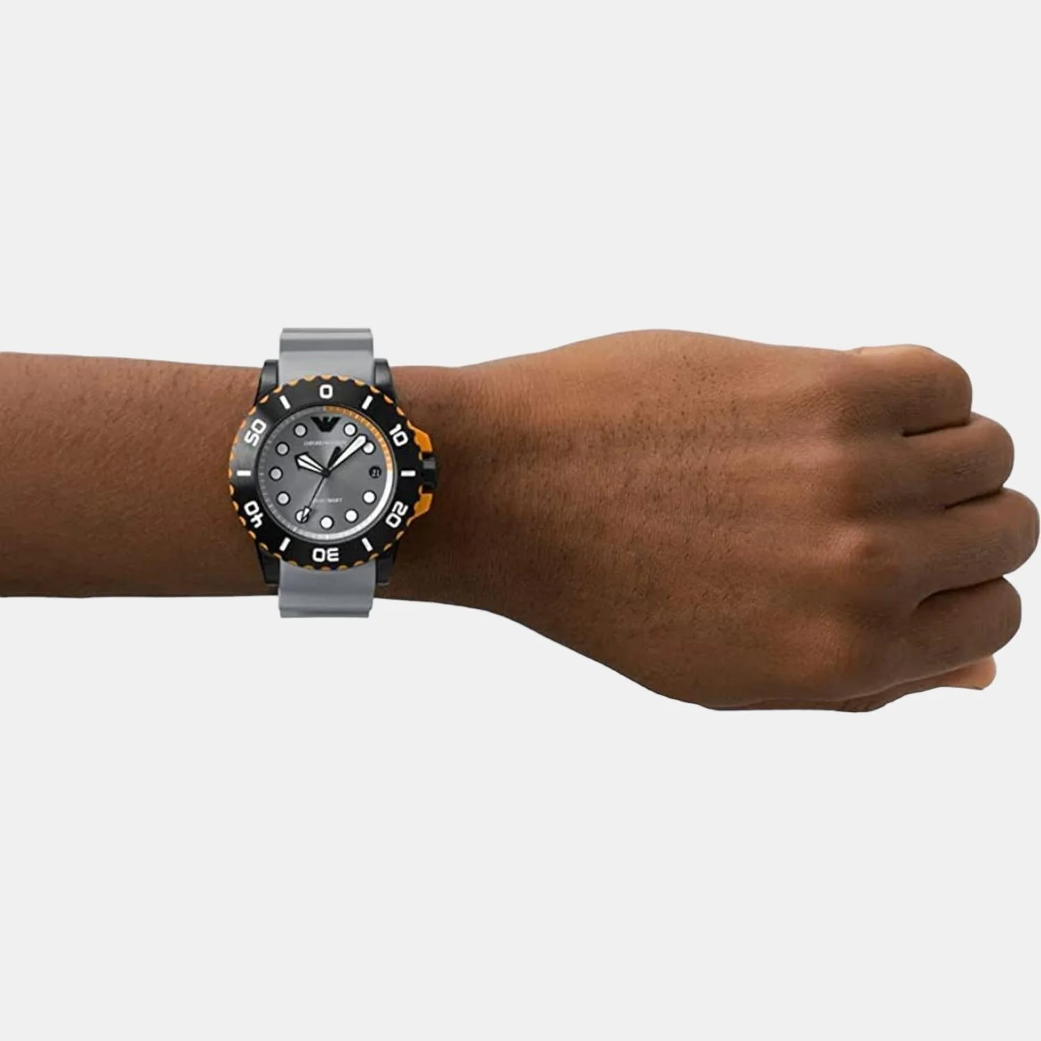 Men Quartz Grey Dial Analog Rubber Watch AR11477 - Image 3