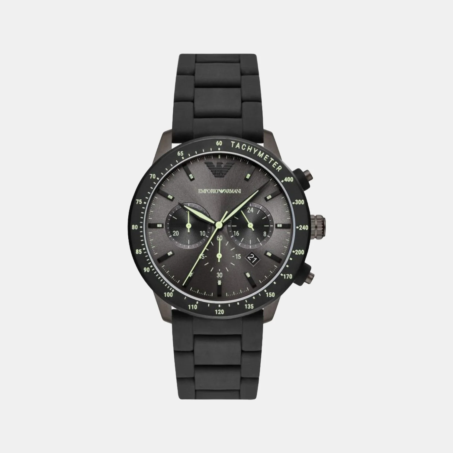 Men Quartz Grey Dial Chronograph Silicone Watch AR11410