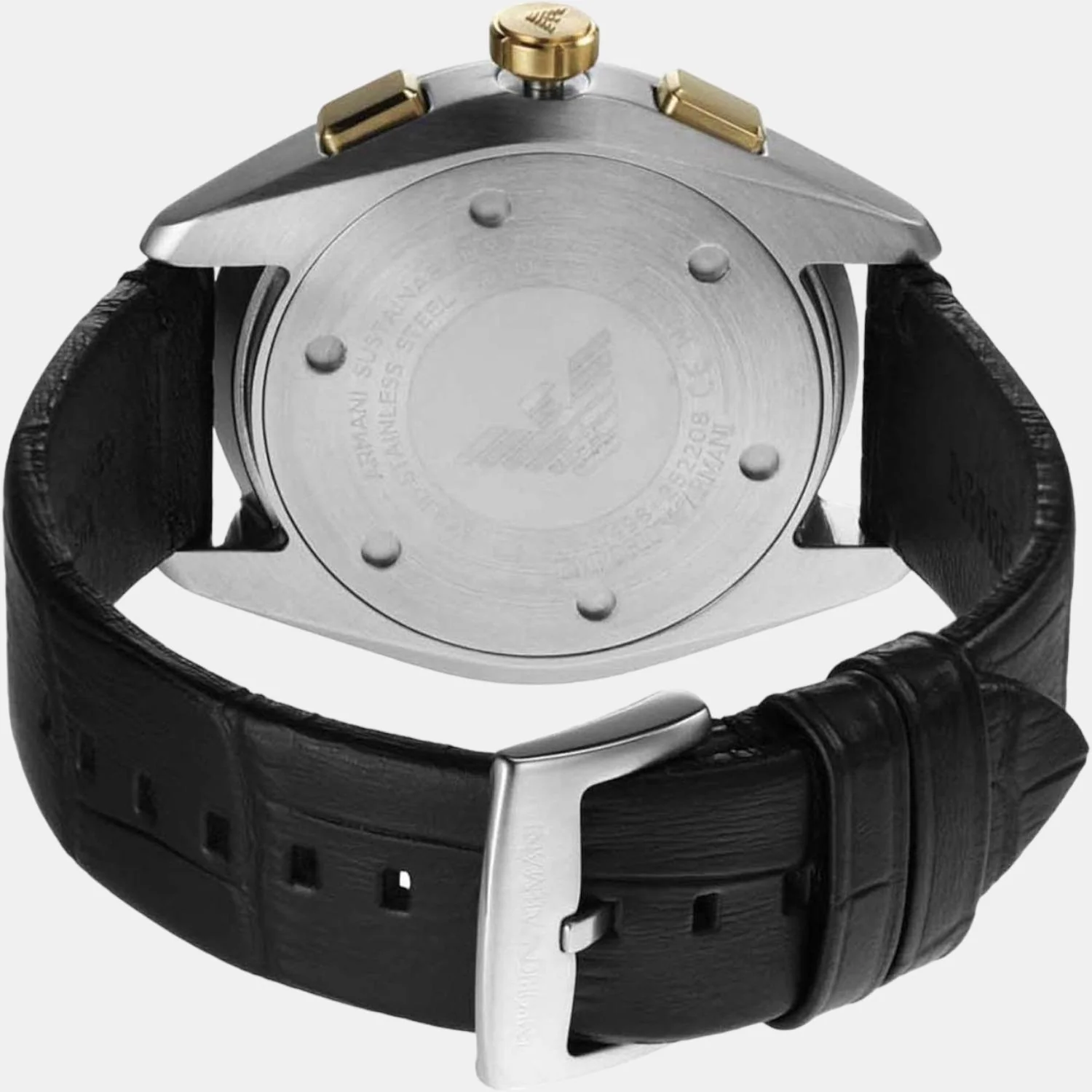 Men Quartz Silver Dial Chronograph Leather Watch AR11498 - Image 2