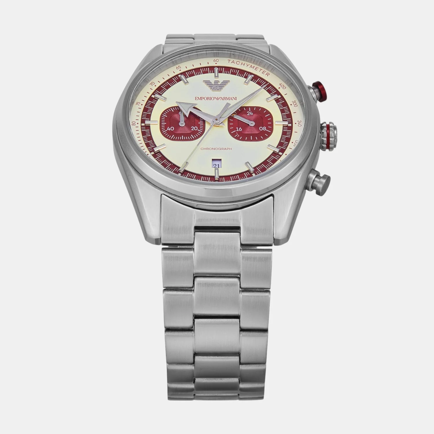 Men Quartz Two Tone Dial Chronograph Stainless Steel Watch AR11645 - Image 2
