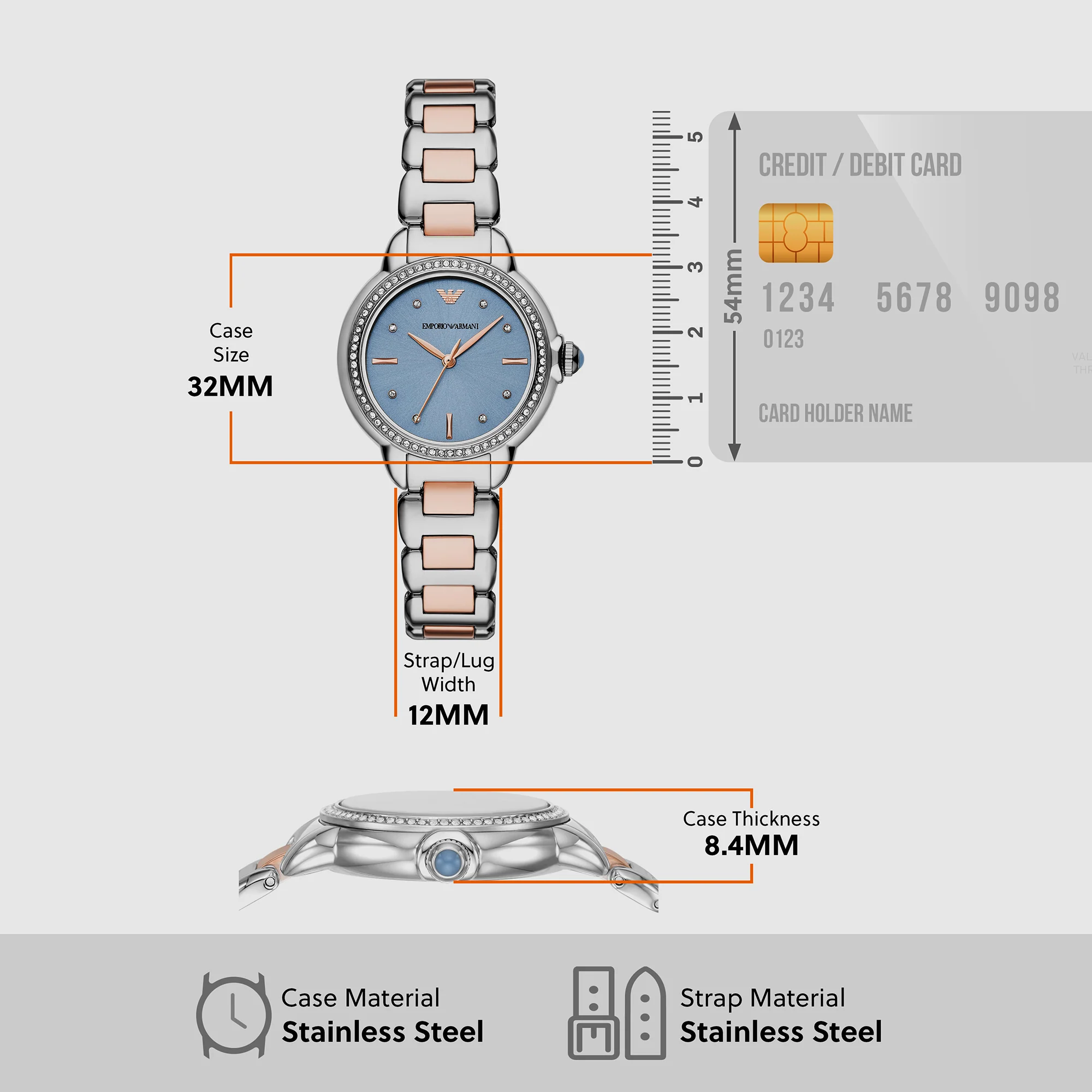 Mia Women Quartz Blue Dial Analog Stainless Steel Watch AR11597 - Image 5