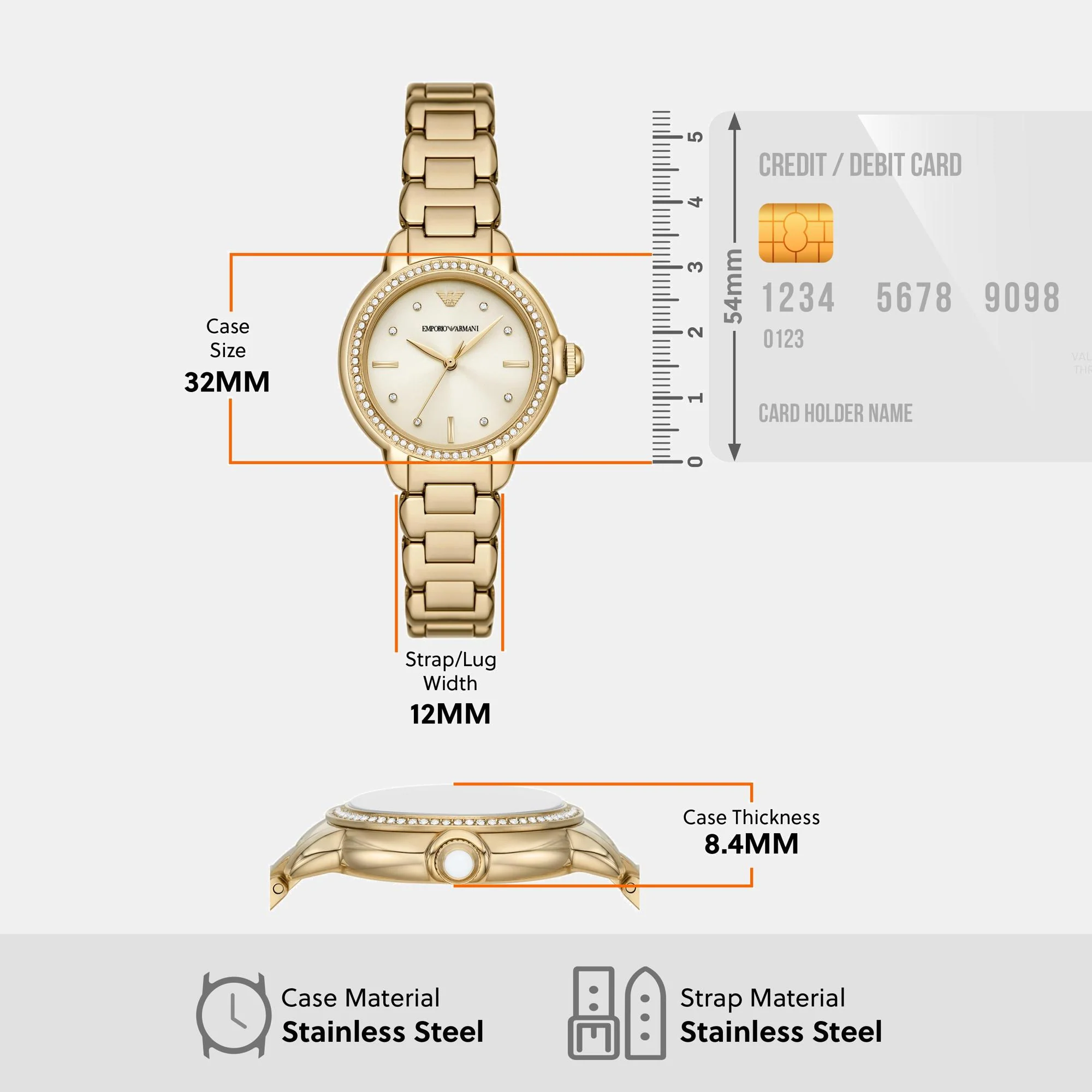 Mia Women Quartz Cream Dial Analog Stainless Steel Watch AR11609 - Image 7