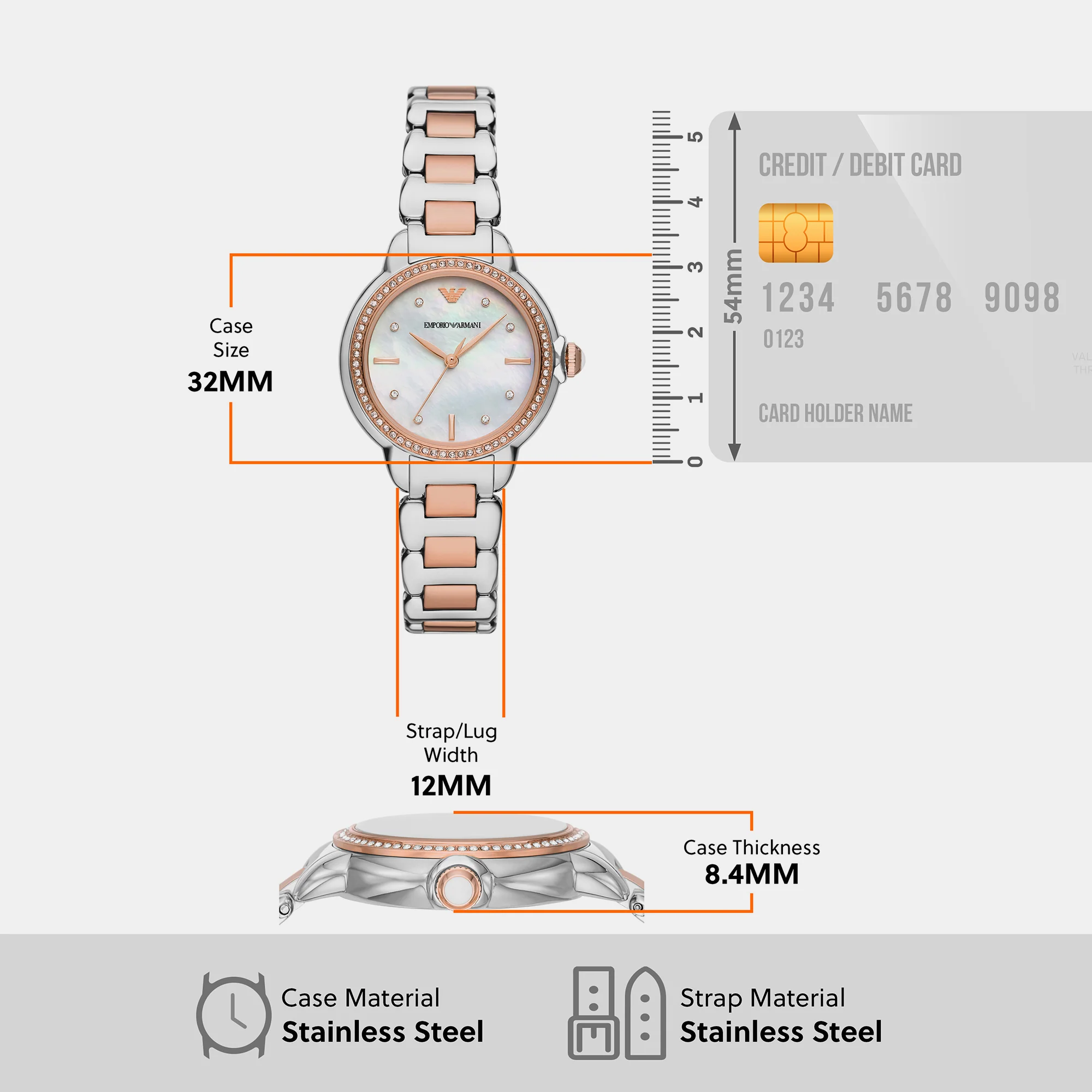 Mia Women Quartz Mother Of Pearl Dial Analog Stainless Steel Watch AR11569 - Image 8